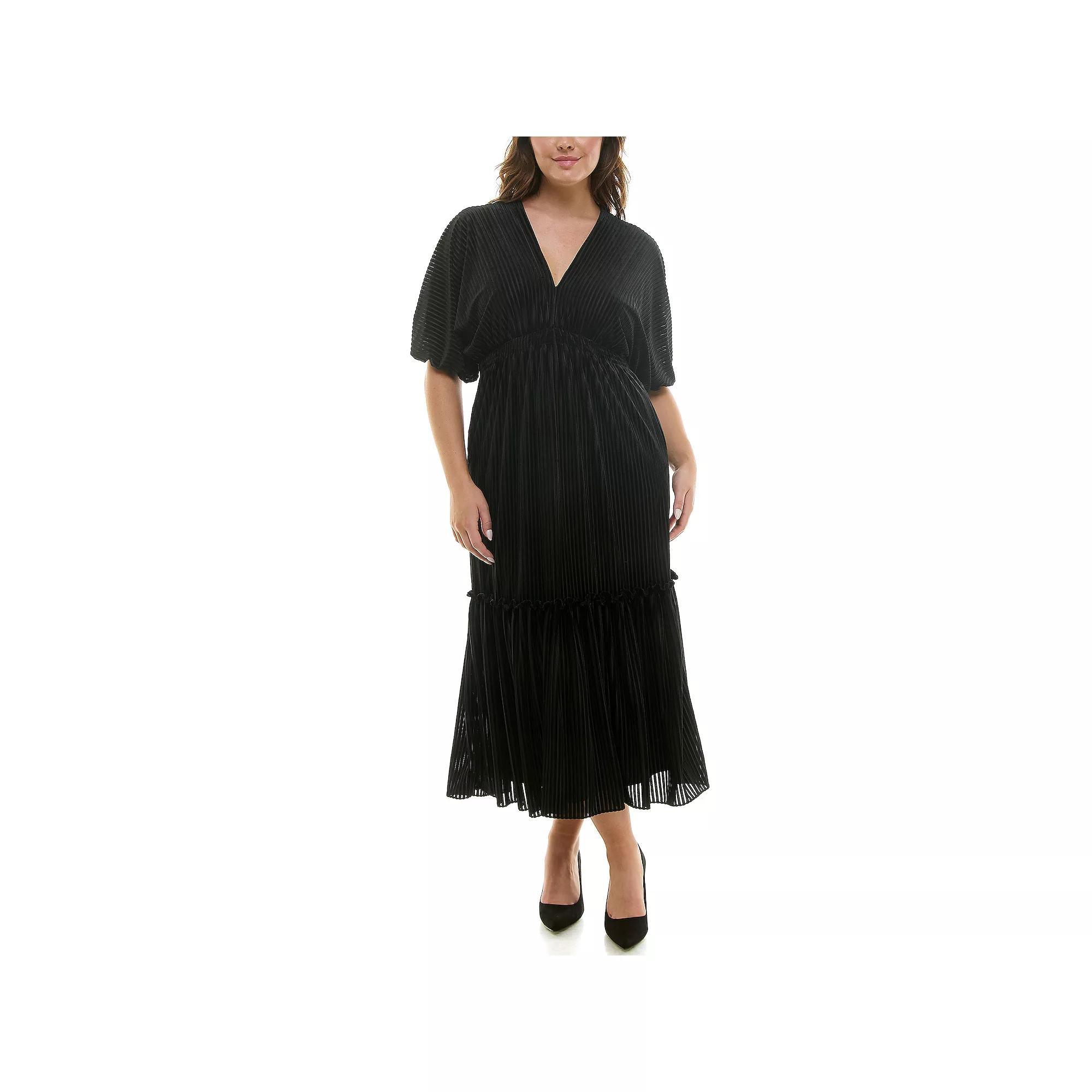 Plus Size Taylor Smocked Waist Dolman Sleeve Dress, Women's, Size: 20 - Regular, Black Product Image