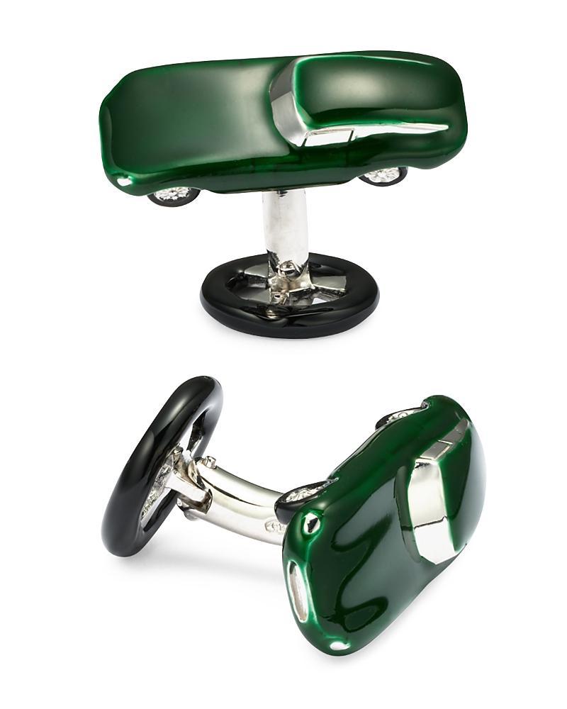 Mens Vintage Sports Car Sterling Silver & Enamel Cufflinks Product Image