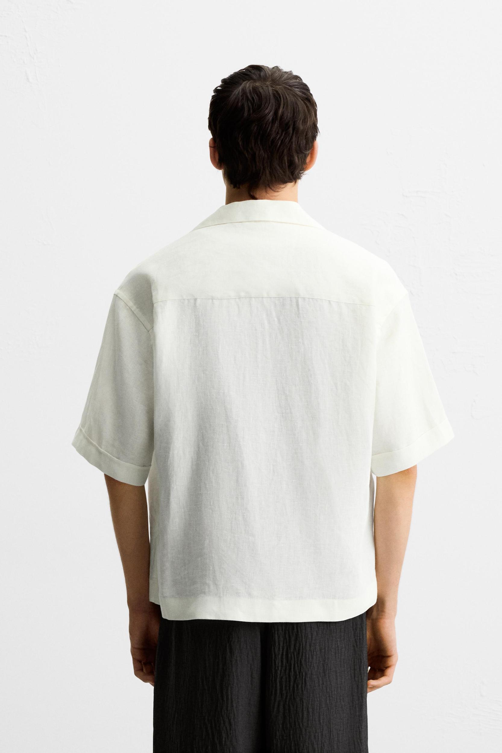 100% LINEN TIE SHIRT Product Image