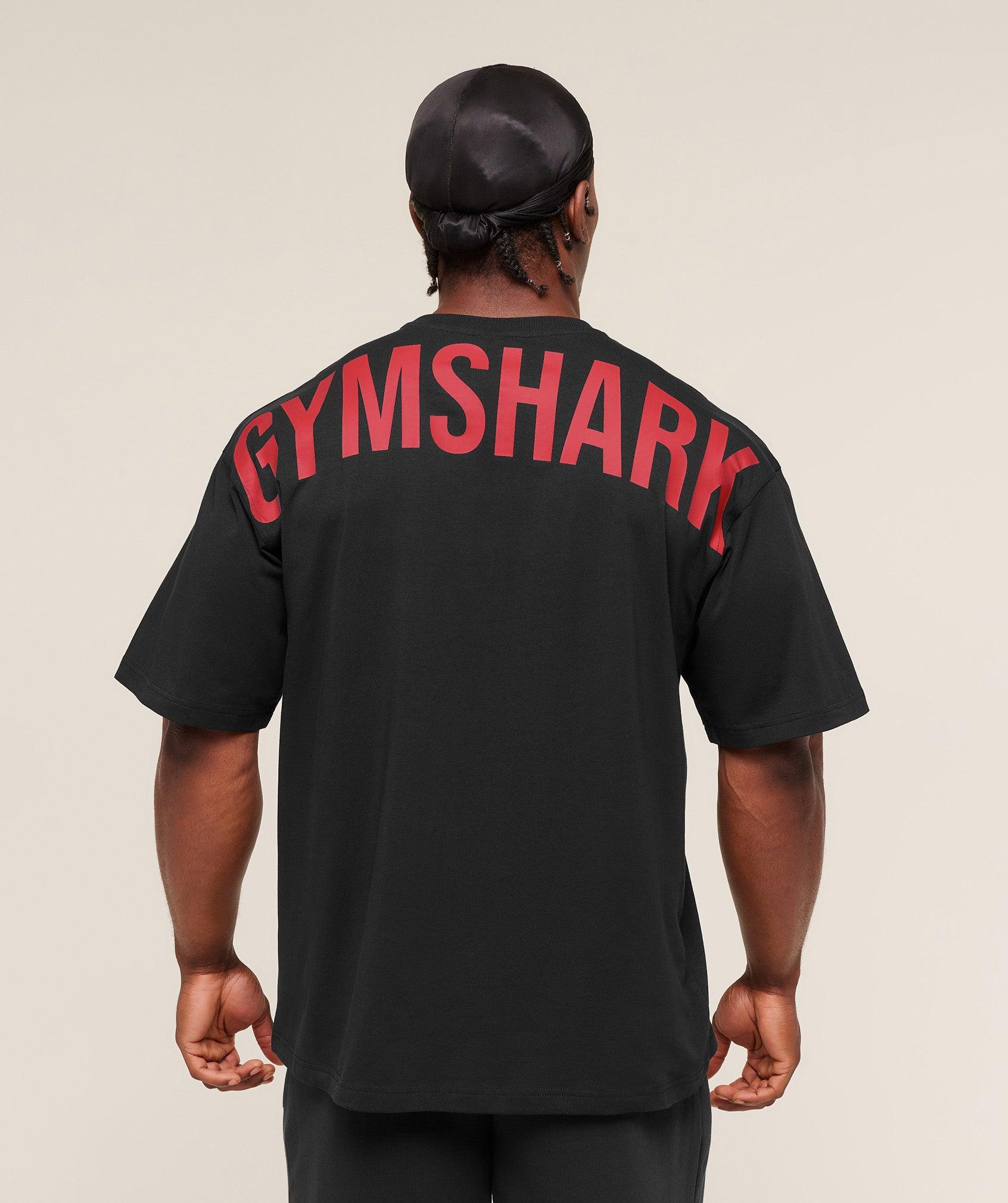 Gymshark Power T-Shirt - Black/Conditioning Red Male Product Image