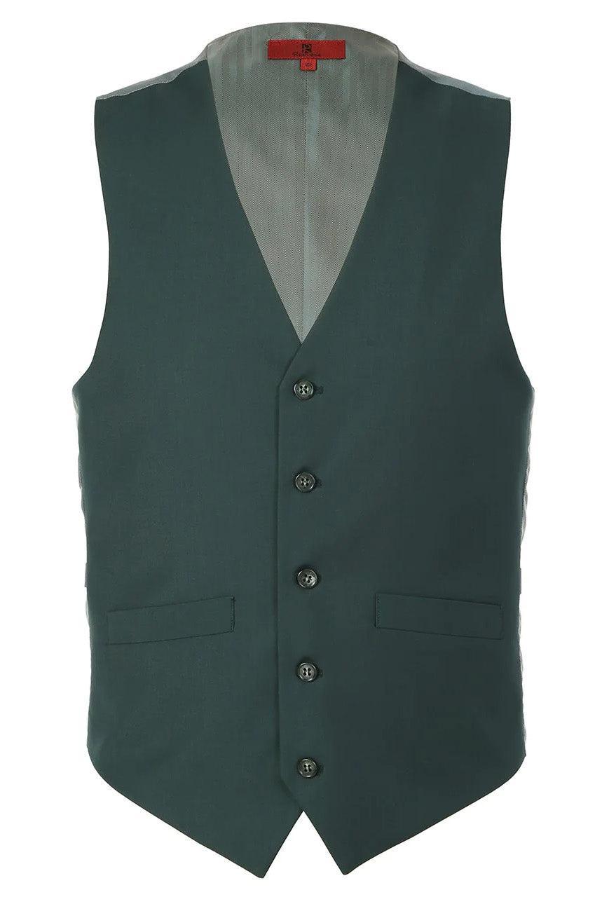 Vanderbilt Collection  - Classic Dress Vest 5 Buttons Regular Fit In Green Product Image