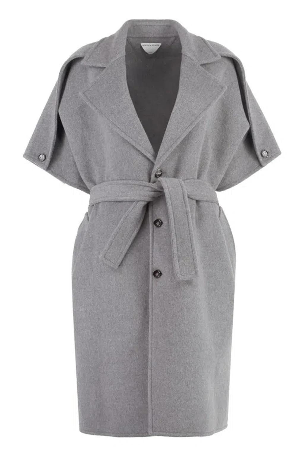 BOTTEGA VENETA Wool And Cashmere Coat In Grey Product Image