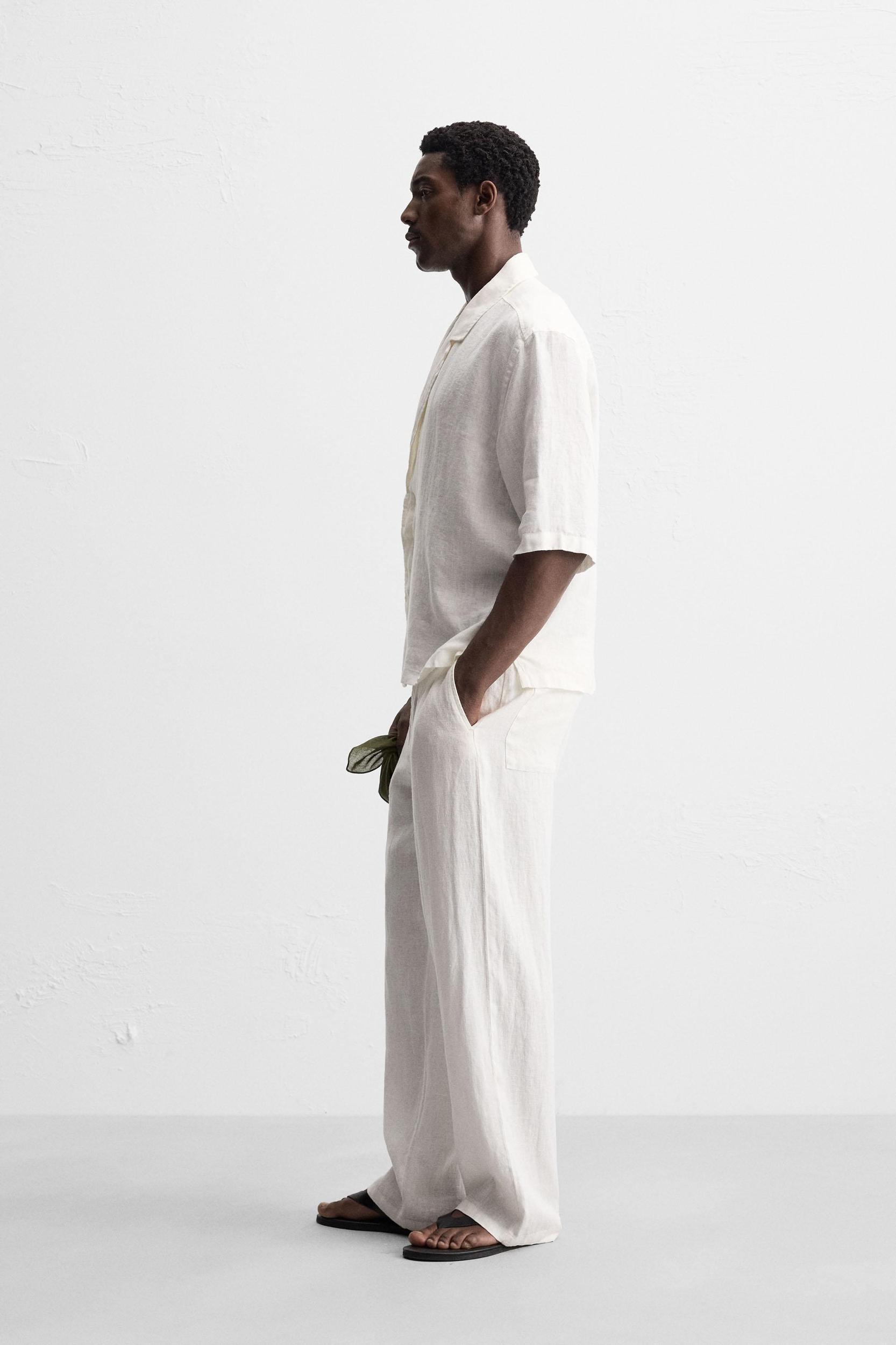 RELAXED FIT 100% LINEN PANTS Product Image