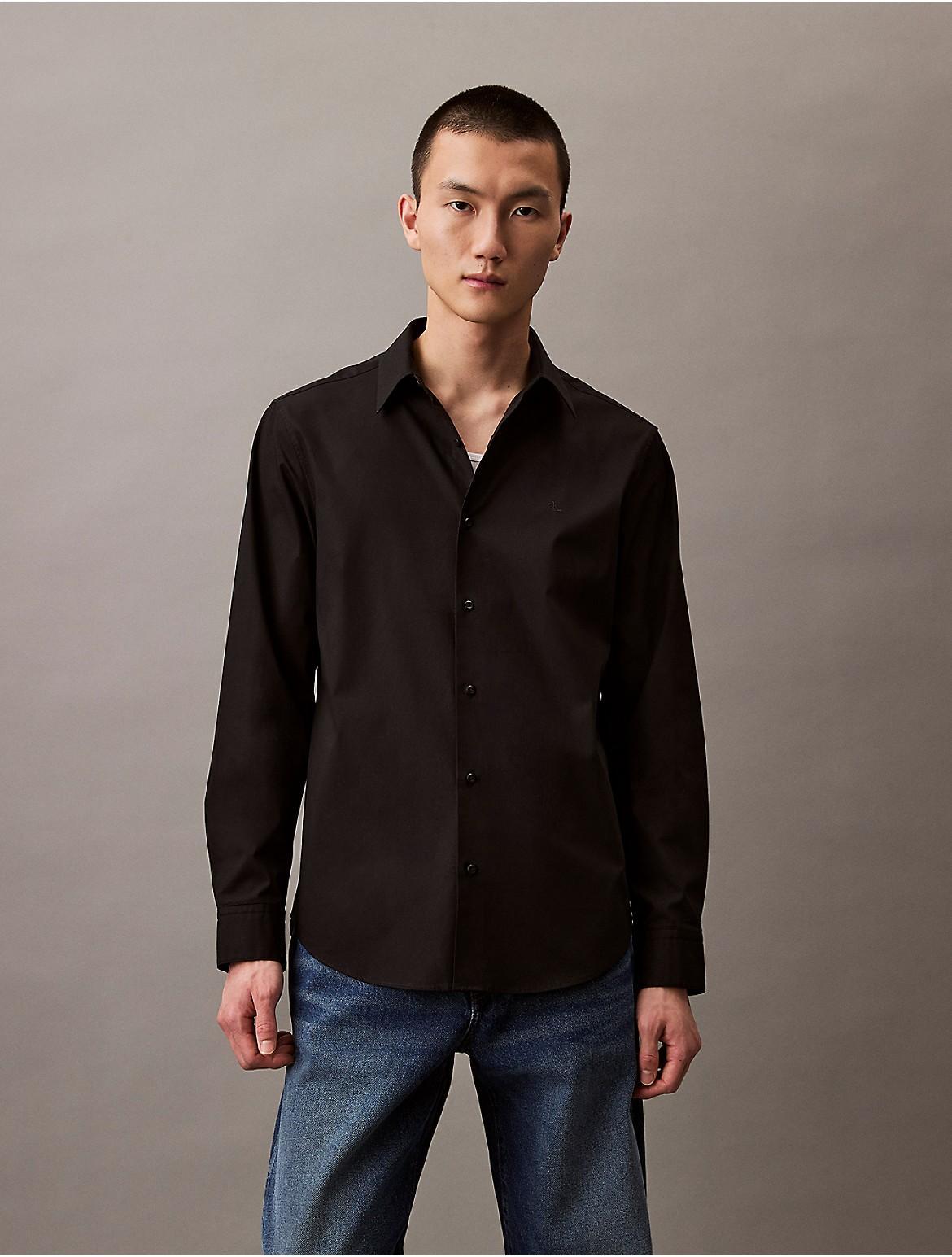 Calvin Klein Mens Classic Stretch Button-Down Shirt - White Product Image