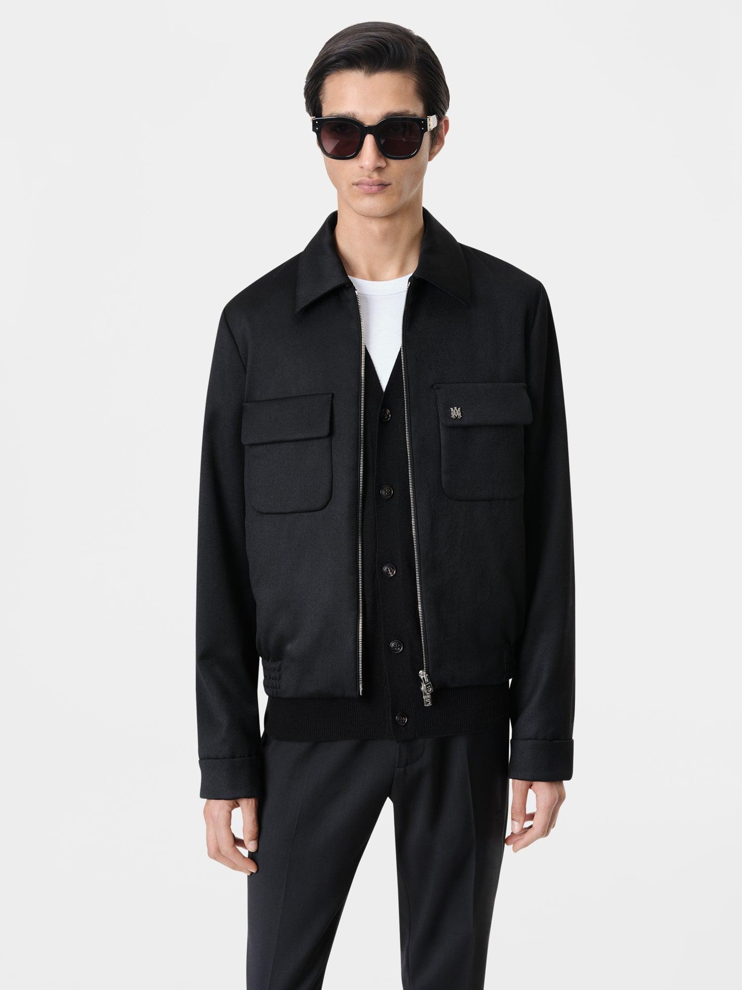 DOUBLE POCKET ZIP BLOUSON-BLACK Male Product Image
