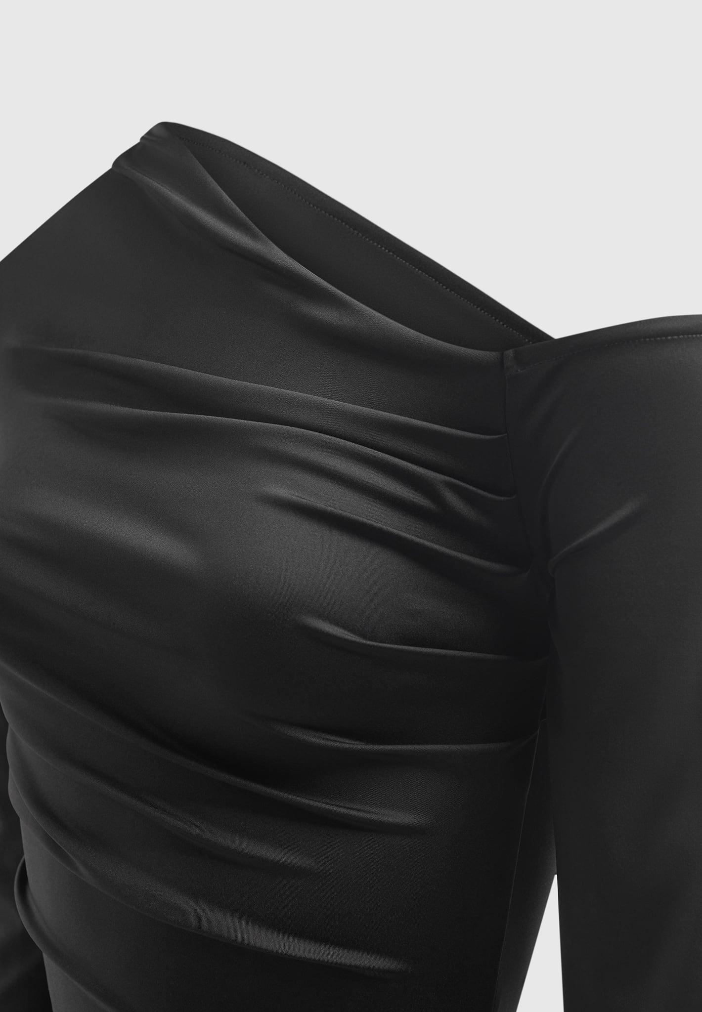 Neoprene Gathered Bodysuit - Black Female Product Image