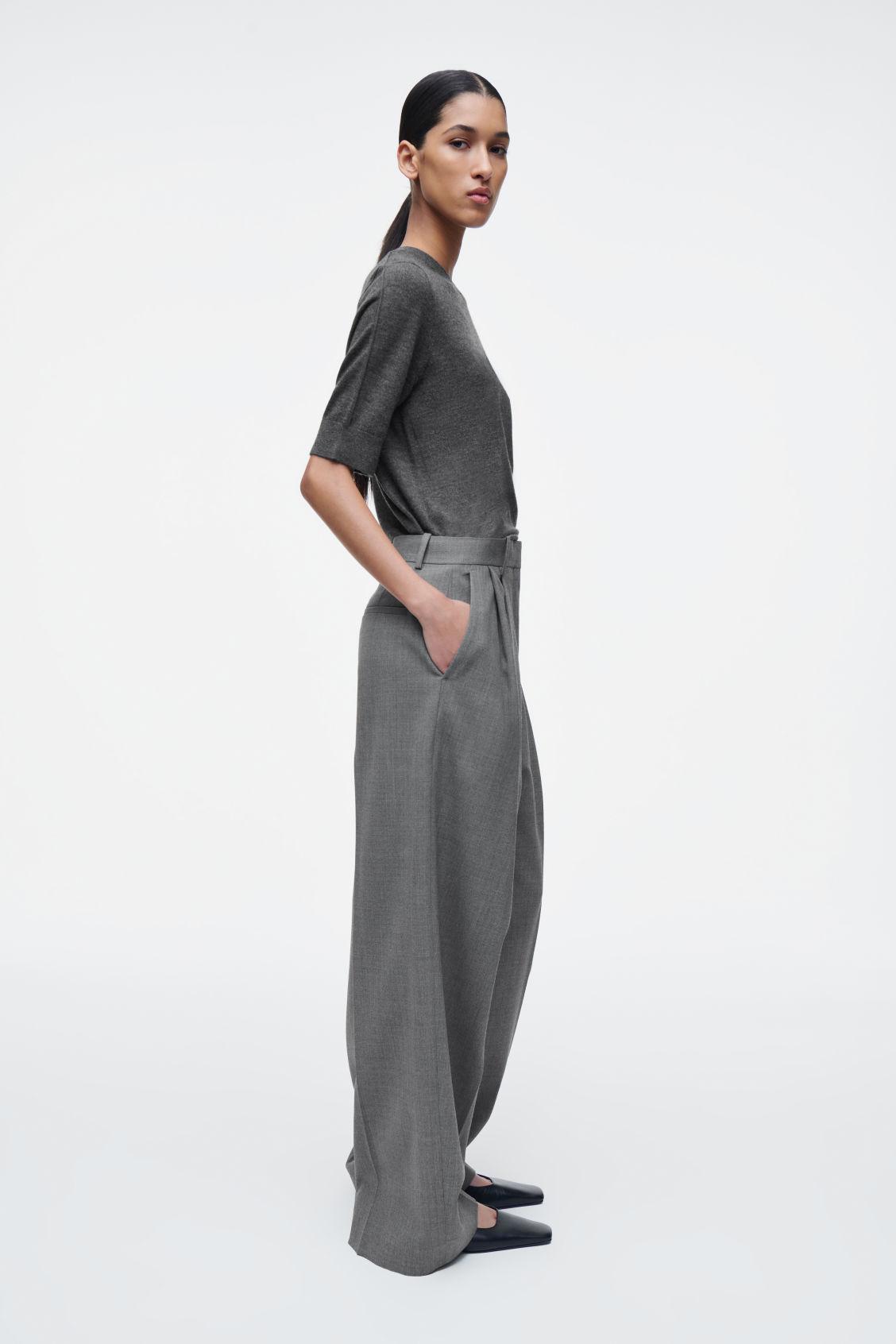 RELAXED TWILL WIDE-LEG PANTS Product Image