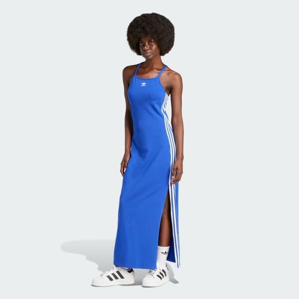 adidas Adicolor 3-Stripes Maxi Dress Mineral Green XL Womens Product Image