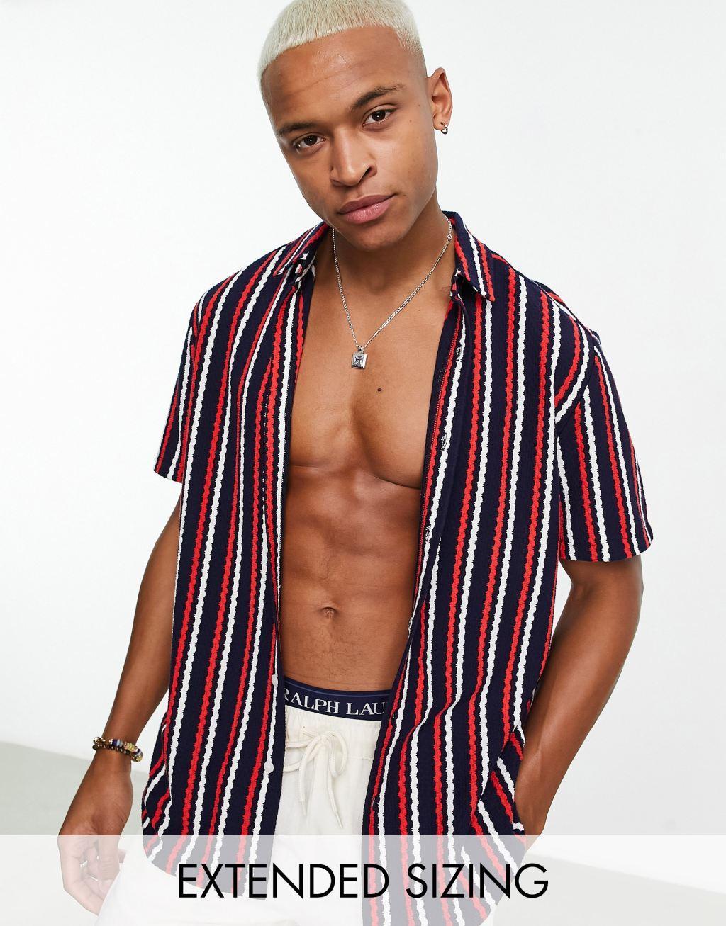 ASOS DESIGN knitted stripe shirt Product Image