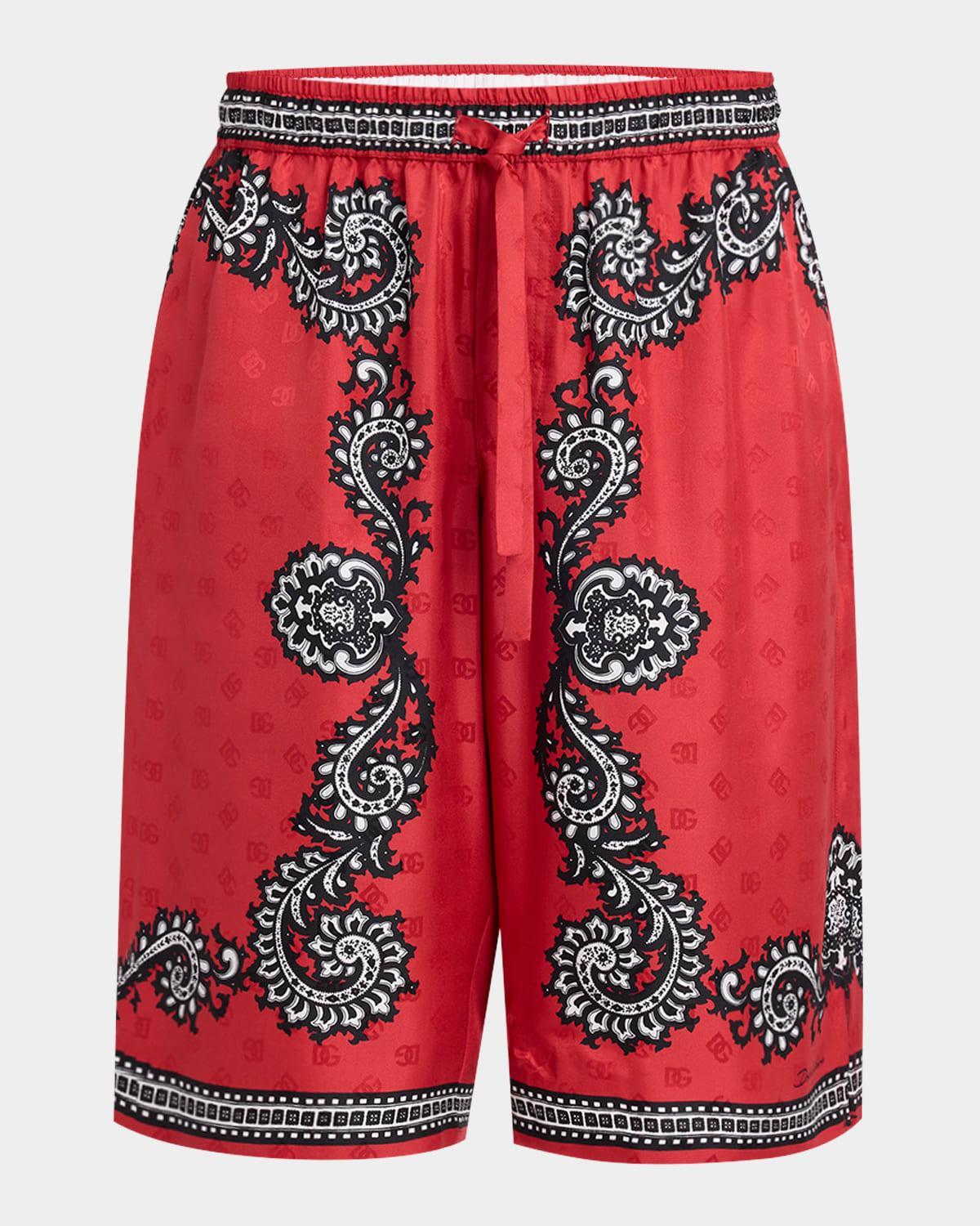 Mens Bandana-Print Silk Shorts Product Image