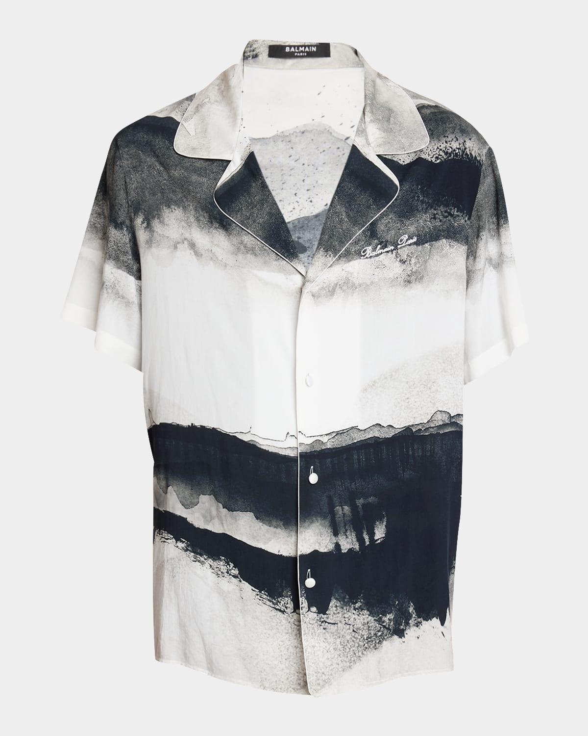 Mens Moon-Print Button-Down Shirt Product Image