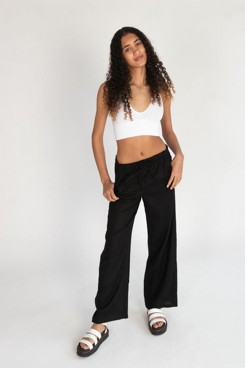 Linen Drawstring Pants Product Image