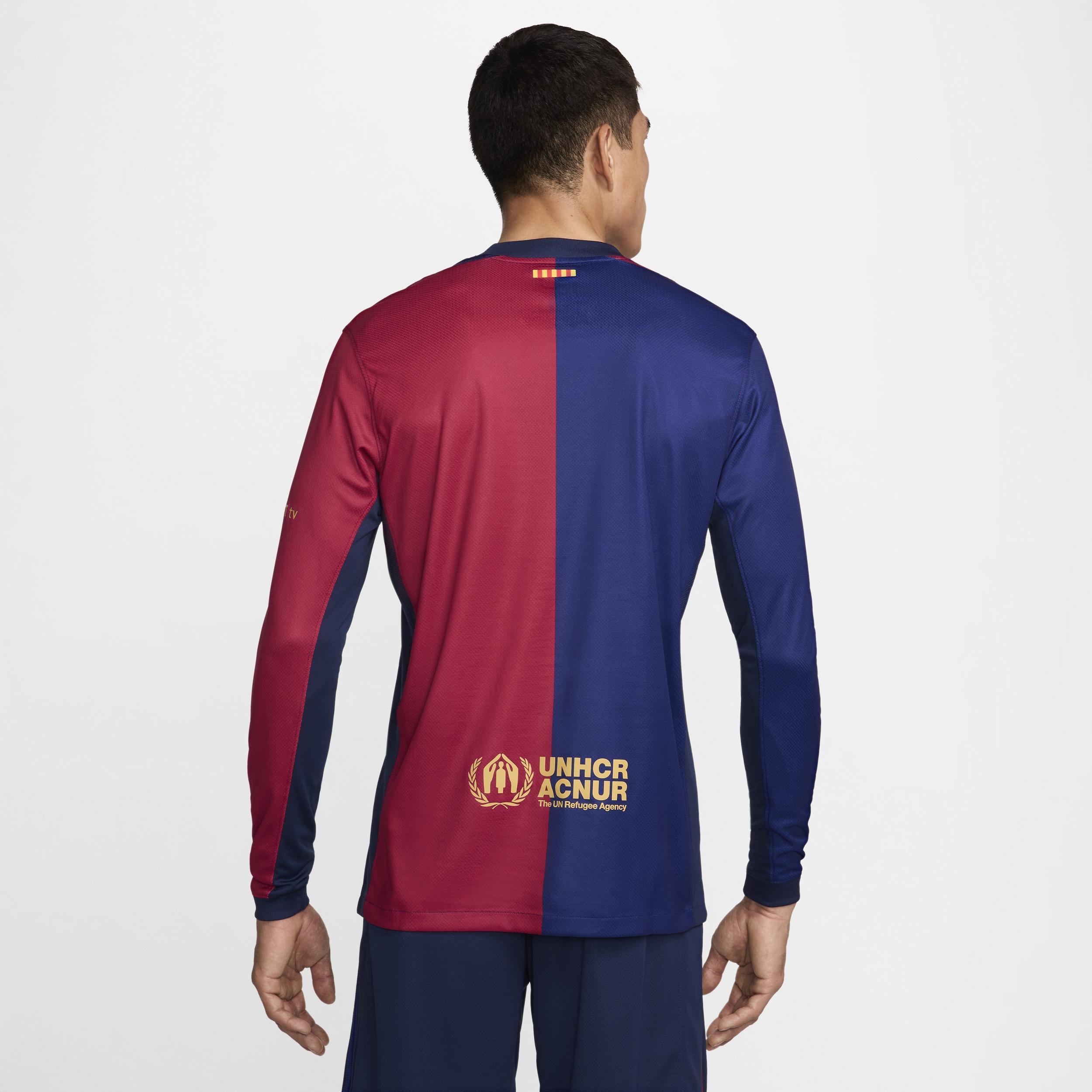 FC Barcelona 2024/25 Stadium Home Nike Men's Dri-FIT Soccer Replica Long-Sleeve Jersey Product Image