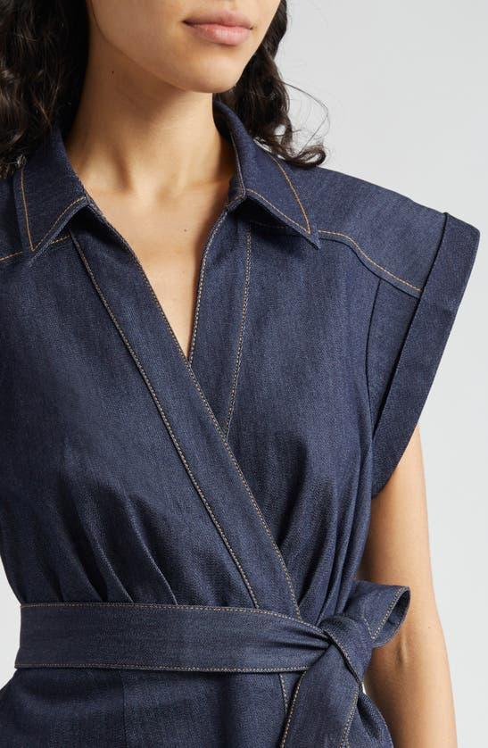 Tena Tie Waist Denim Minidress In Indigo Product Image