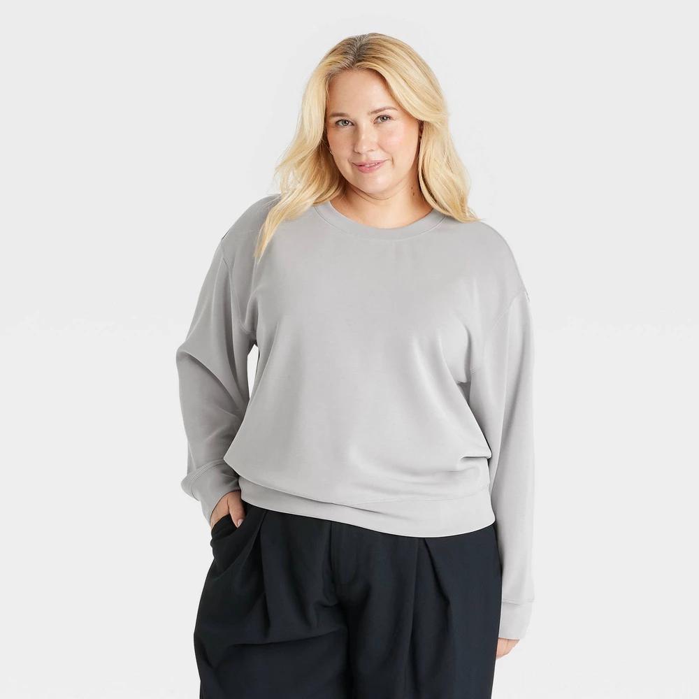 Womens Sandwash Pullover Sweatshirt - A New Day XXL Product Image