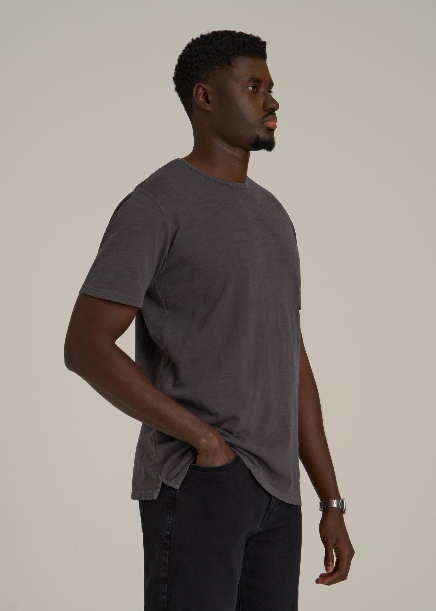 REGULAR-FIT Slub Tee for Tall Men in Charcoal Male Product Image