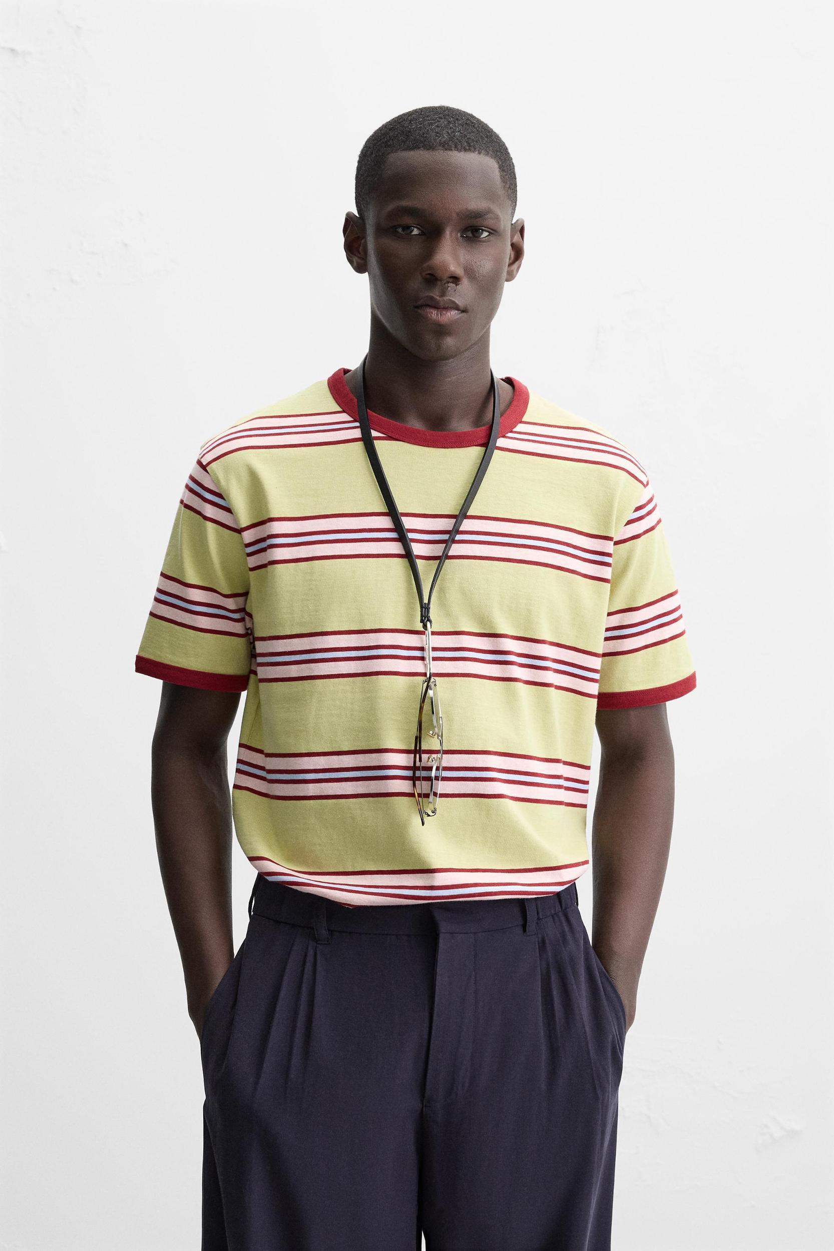 STRIPED CONTRAST T-SHIRT Product Image