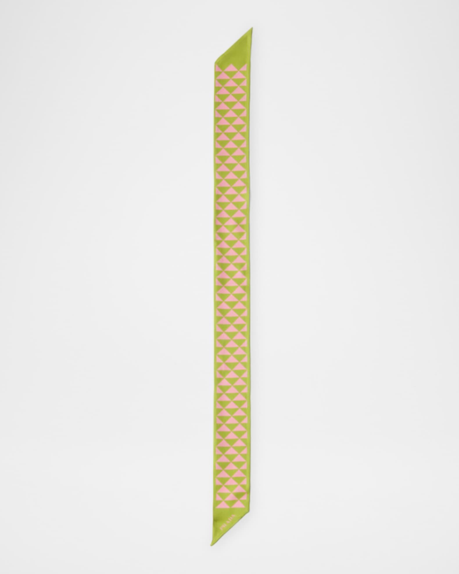 Triangle-Print Silk Ribbon Scarf Product Image