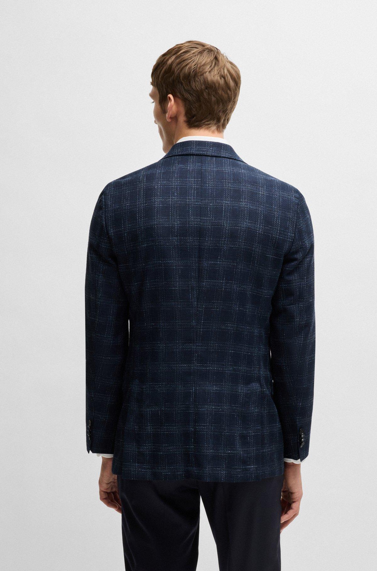 Slim-fit suit jacket in a checked wool blend Product Image