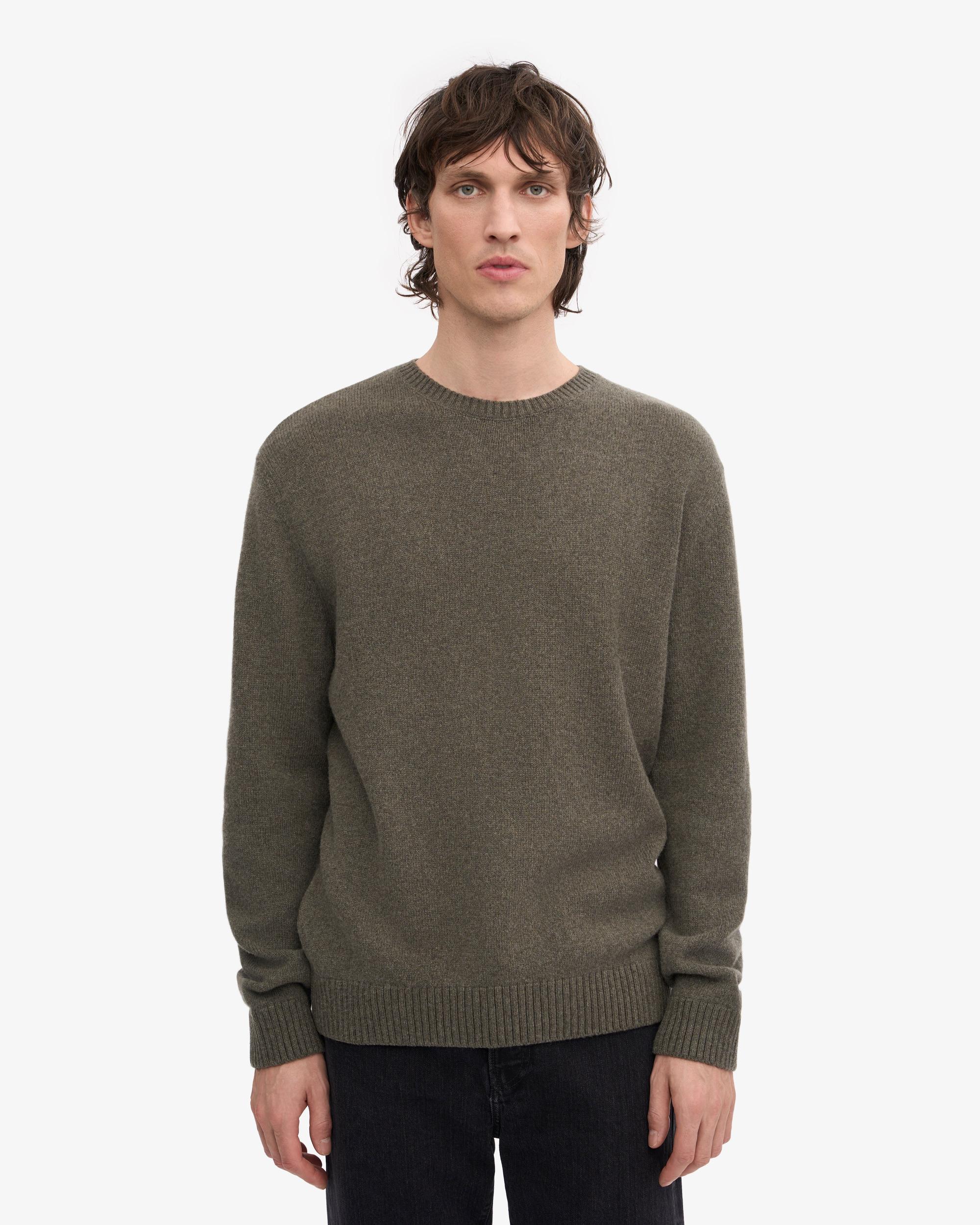 Classic Merino Wool Crew - Dusty Olive Product Image