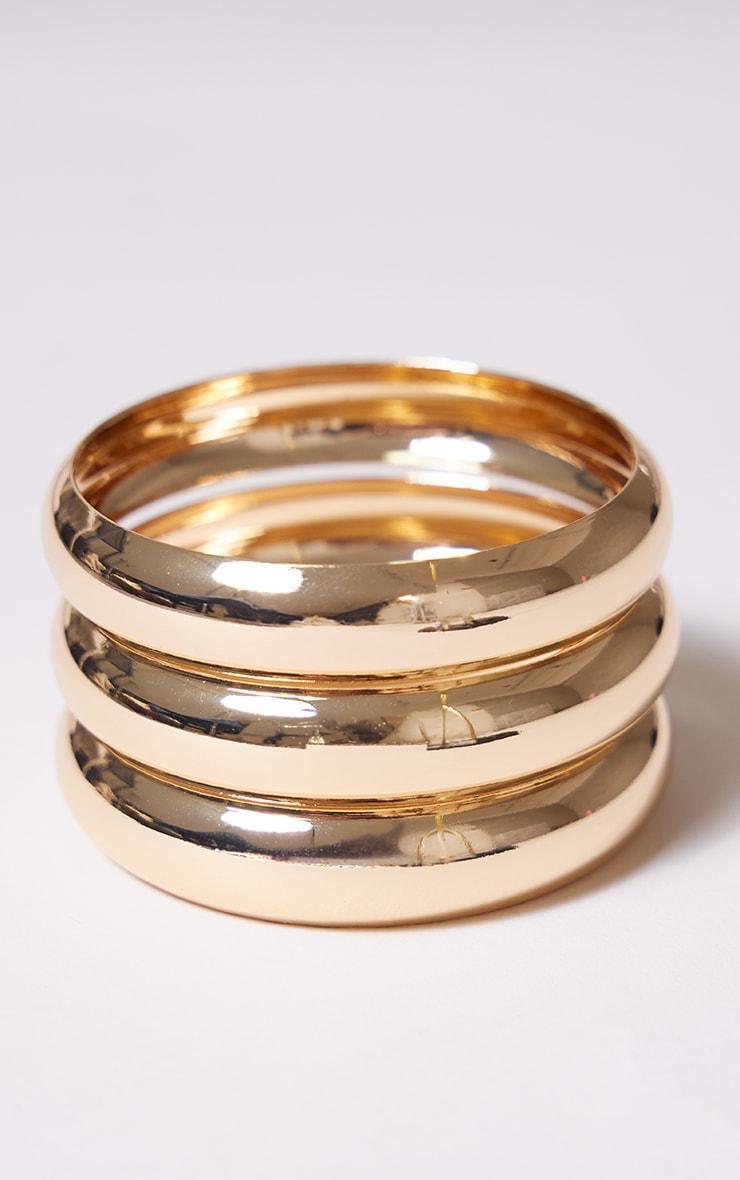 Gold Chunky Bangle 3 Pack Product Image