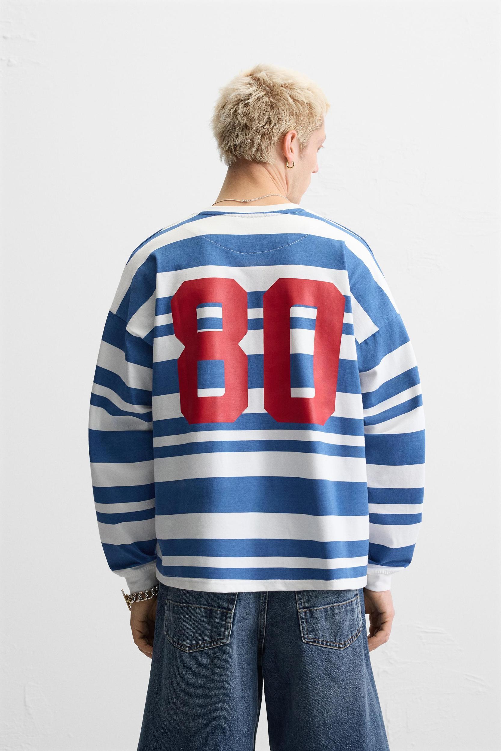NUMBER STRIPED T-SHIRT Product Image
