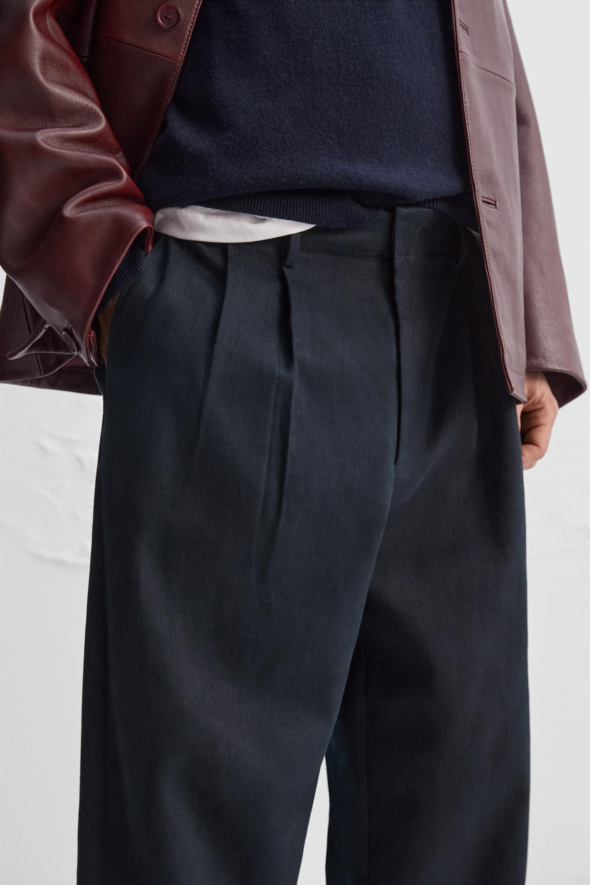 PLEATED COTTON - LYOCELL PANTS Product Image