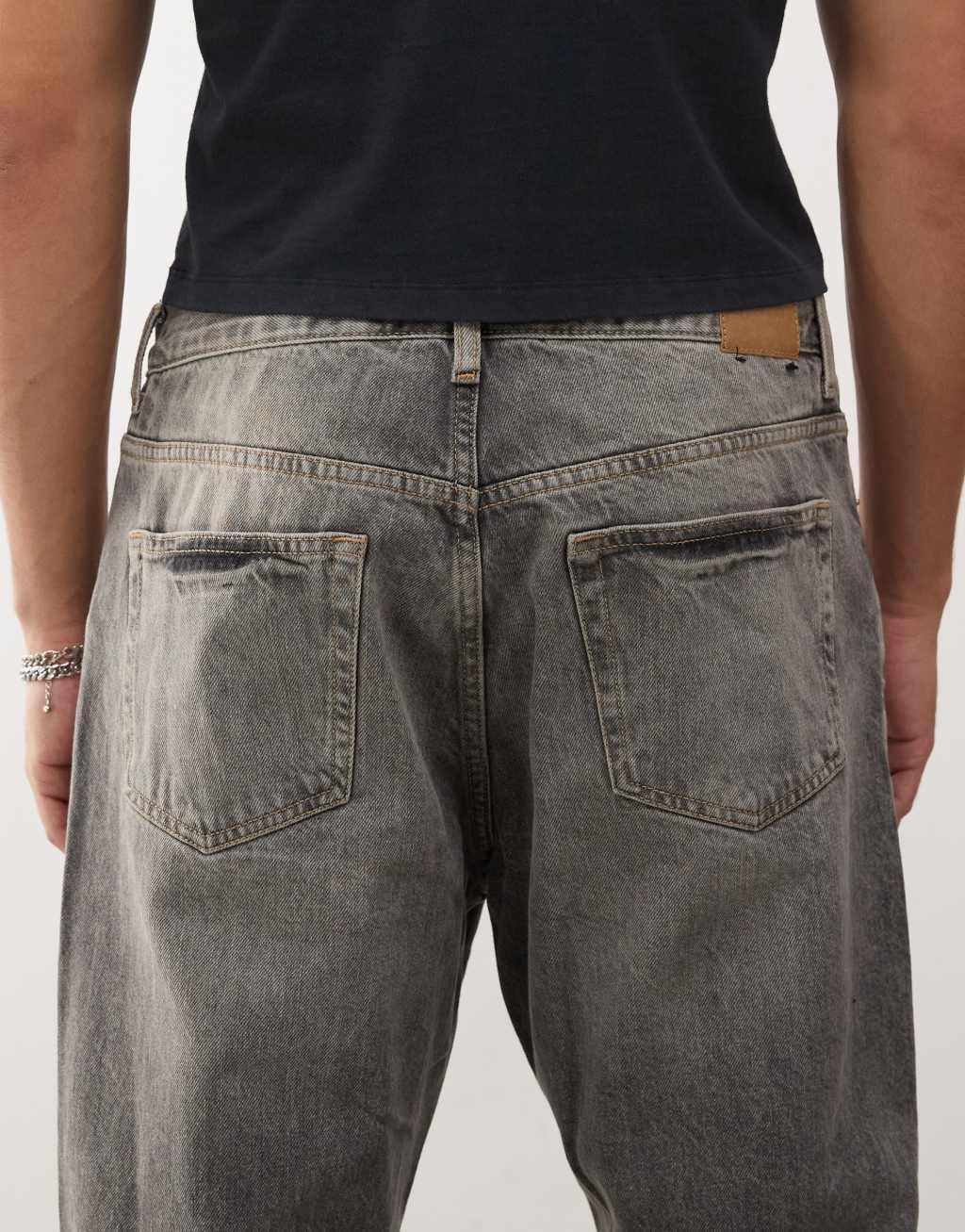 Weekday Space relaxed fit straight leg jeans in canyon gray wash Product Image