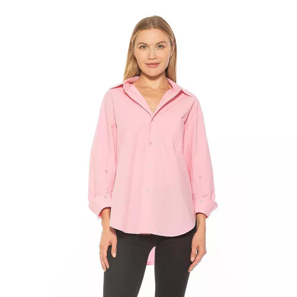 Women's ALEXIA ADMOR Amber Classic Boyfriend Fit Button Down Shirt,  Product Image
