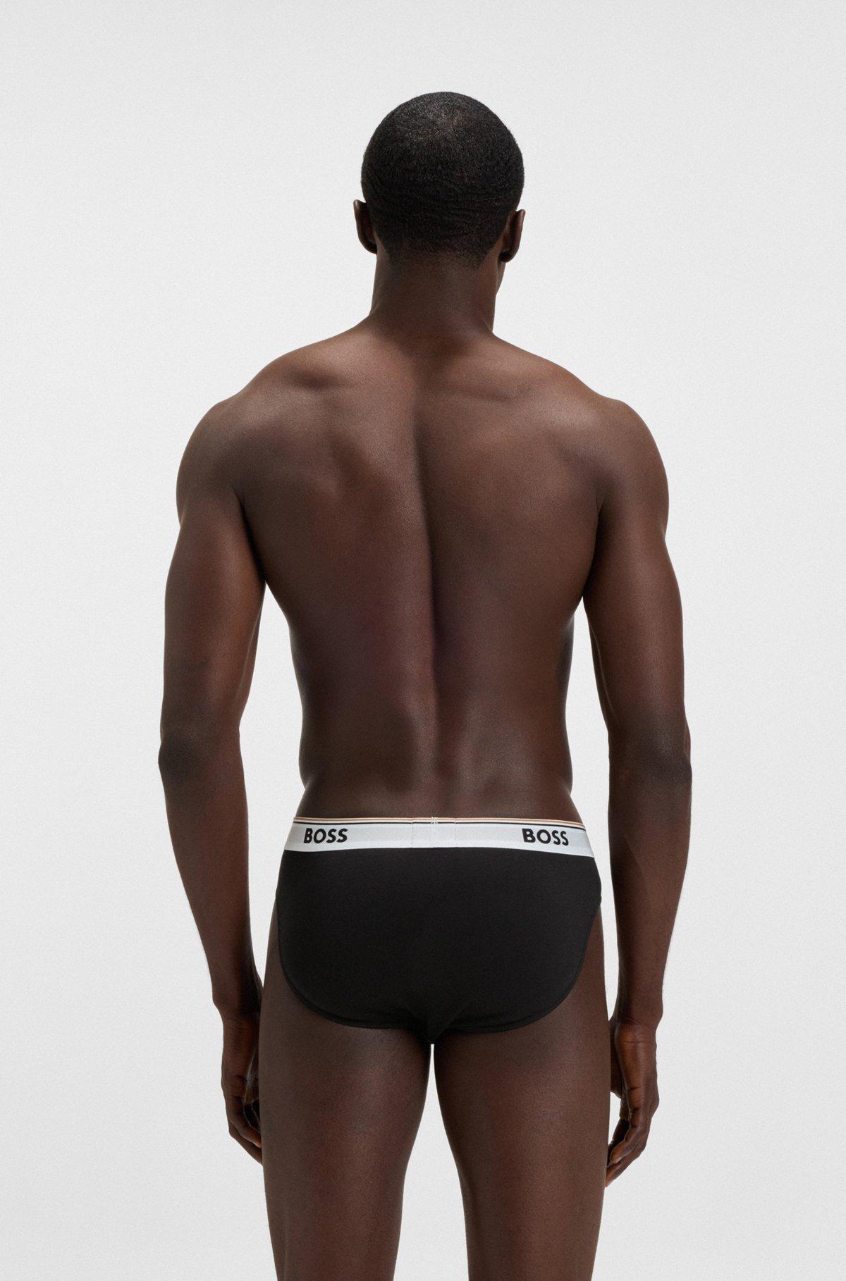 Three-pack of stretch-cotton briefs with logo waistbands Product Image