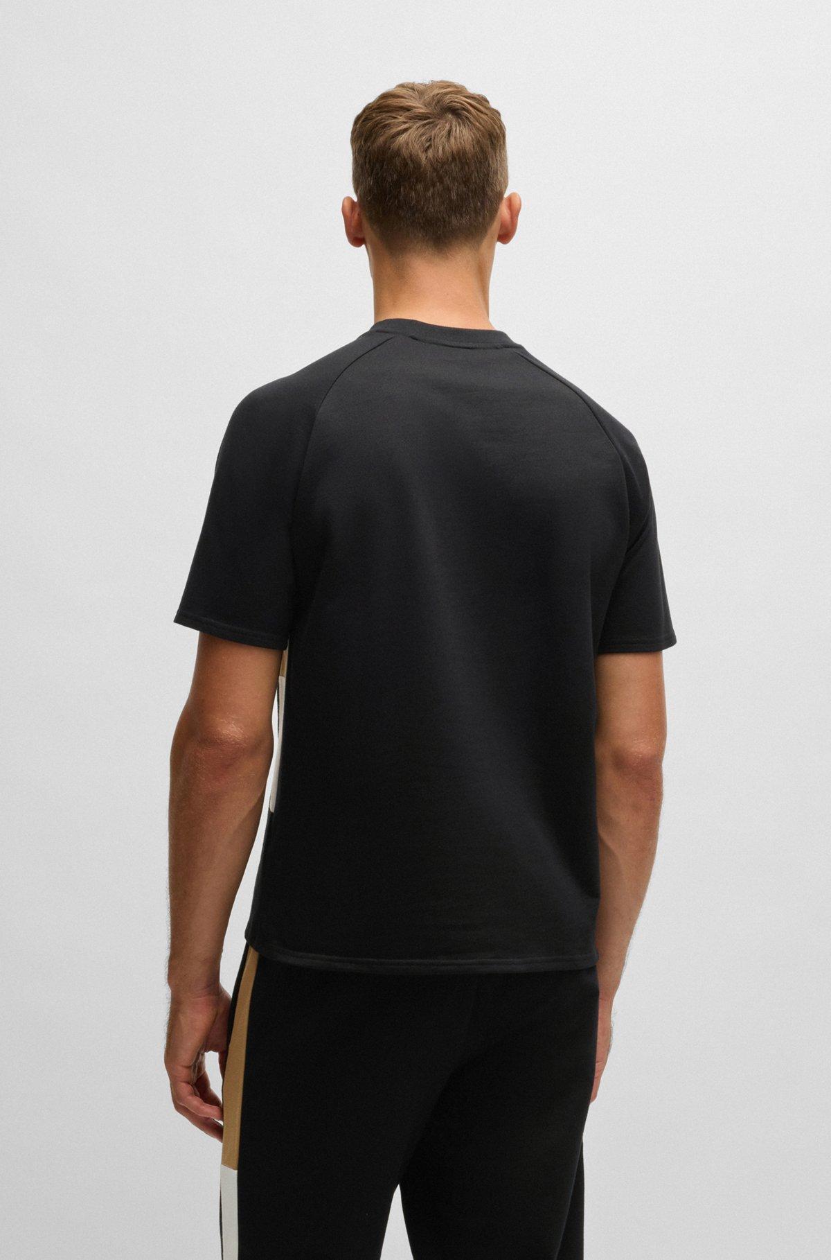 Cotton-terry T-shirt with contrast side panels Product Image