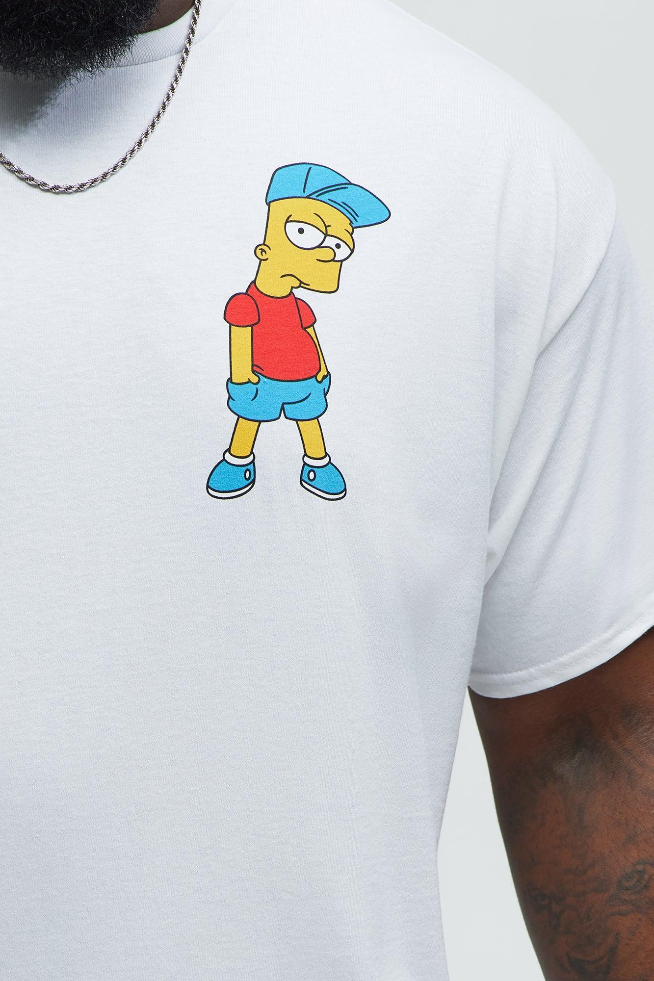 The Simpsons Bart Krusty Short Sleeve Tee - White Male Product Image