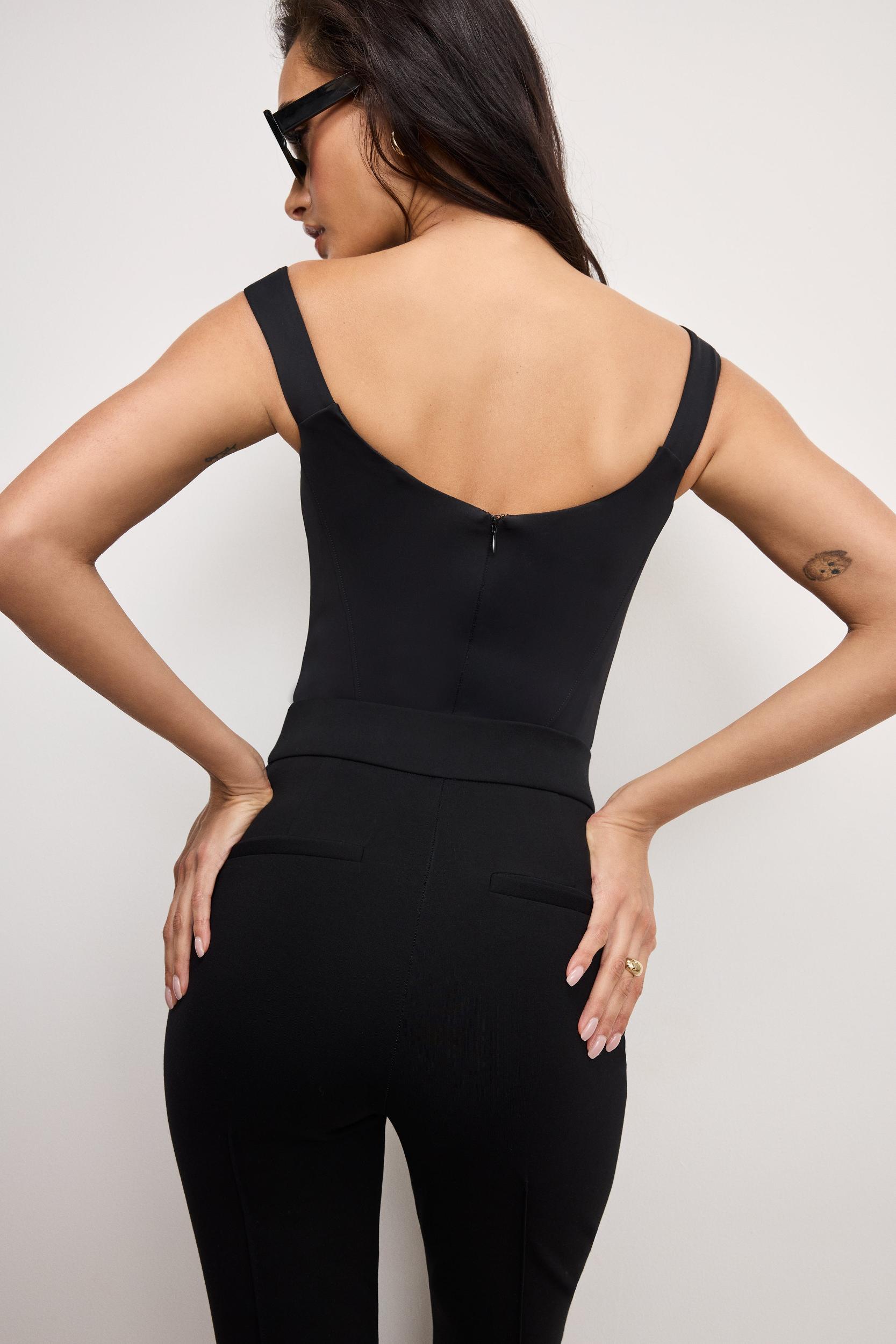 SOFT STRETCH PONTE KICK FLARE PANTS | BLACK001 Product Image