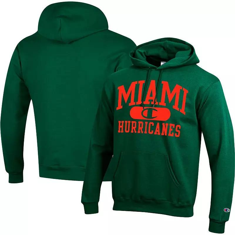 Men's Champion Green Miami Hurricanes Arch Pill Pullover Hoodie,  Product Image