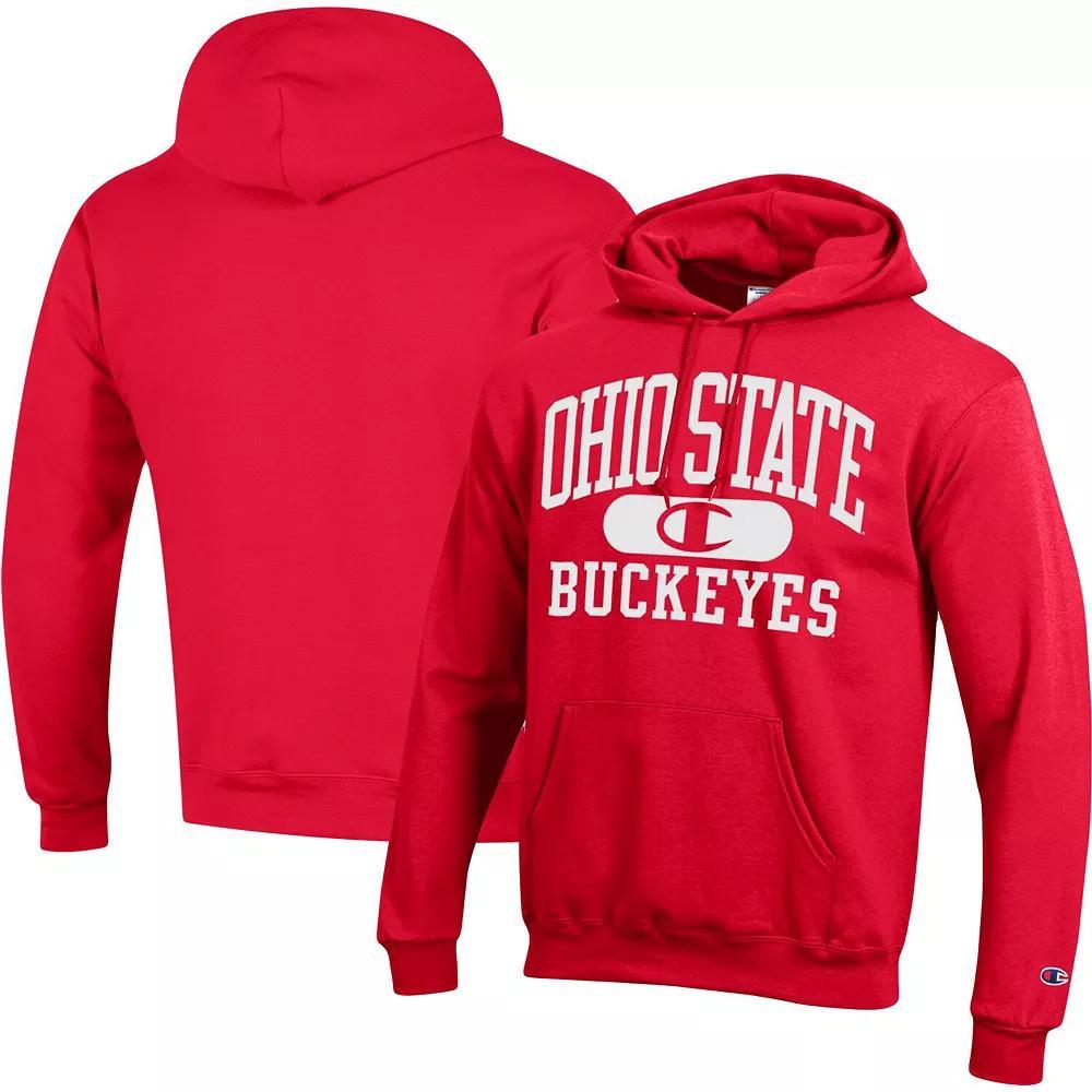 Men's Champion Scarlet Ohio State Buckeyes Arch Pill Pullover Hoodie,  Product Image