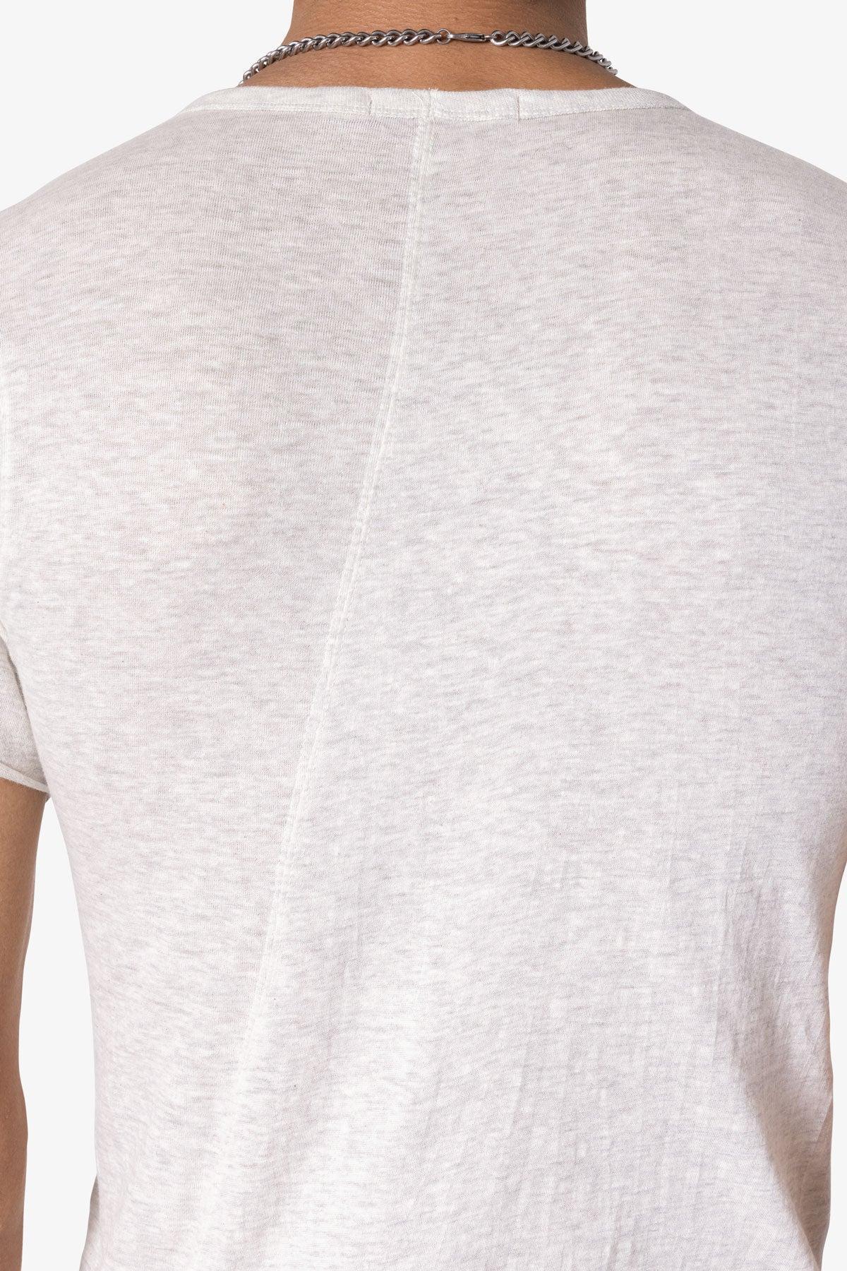 Sheer Knit Bias Cut Tee - Grey Product Image