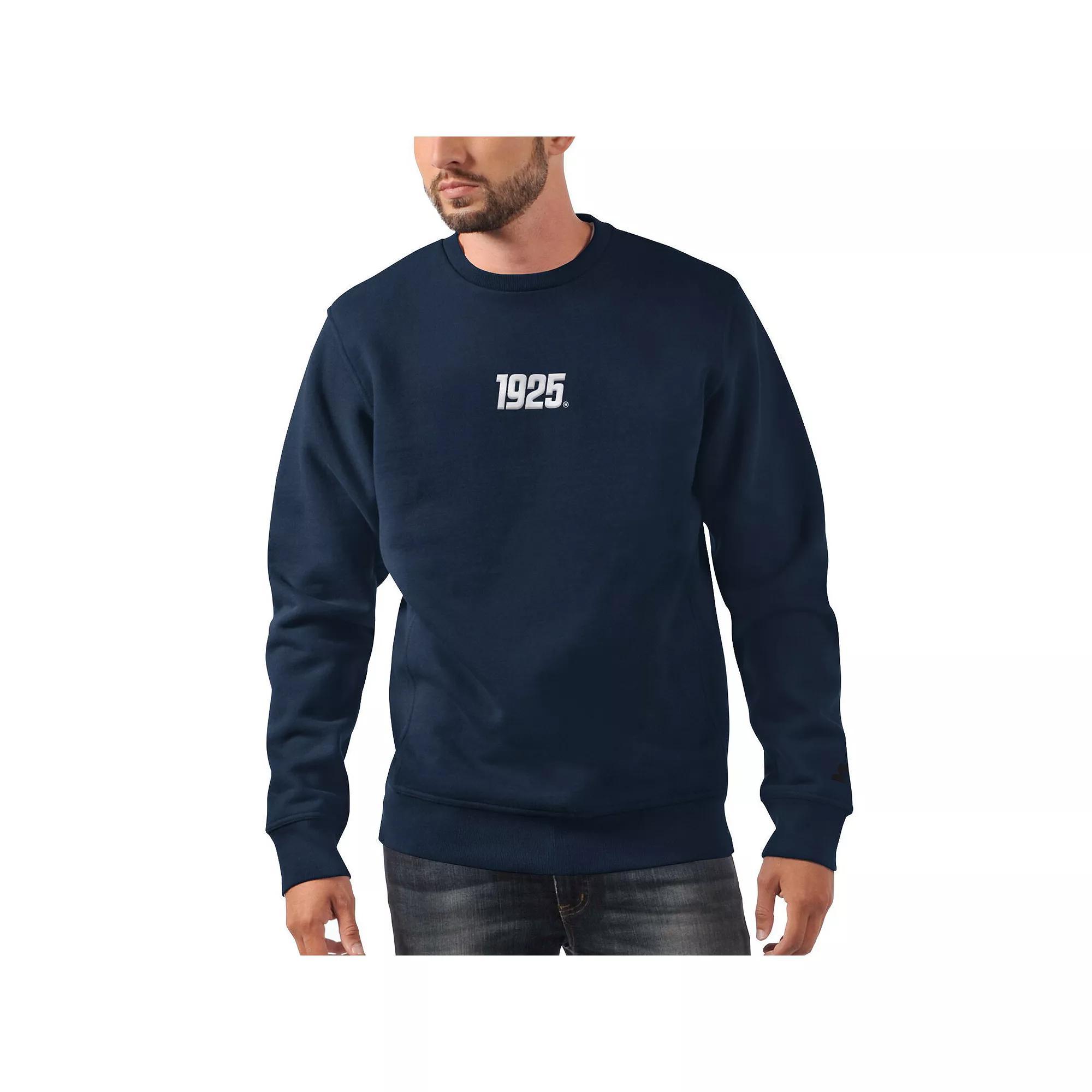 Men's Starter Navy New York Giants 1925 Collection Long Sleeve Pullover Sweatshirt,  Product Image
