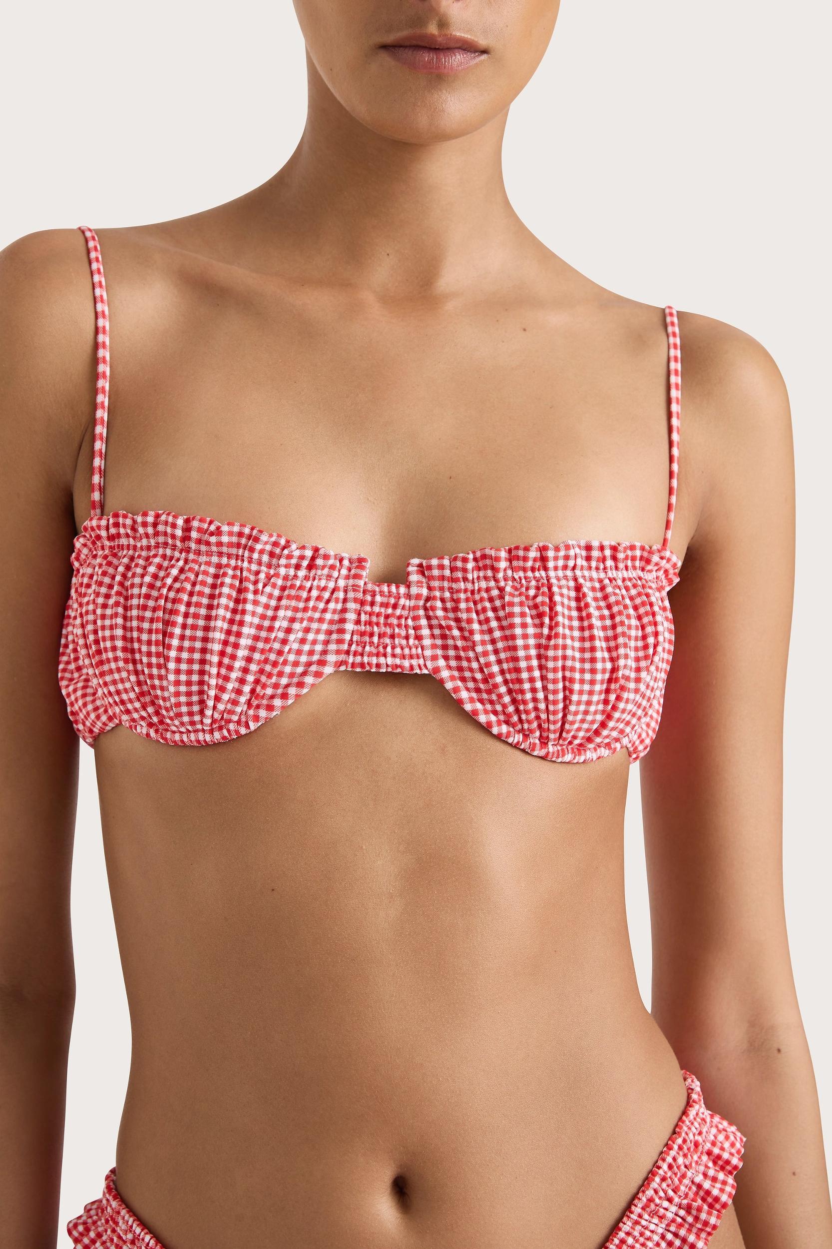 Esterel Bikini Bottom Gingham Red - Final Sale Product Image