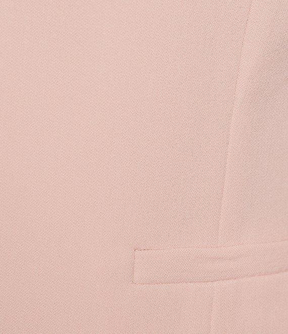 Kasper Plus Size Crepe Rolled Cuff 3/4 Sleeve Open Front Cardigan Jacket Product Image