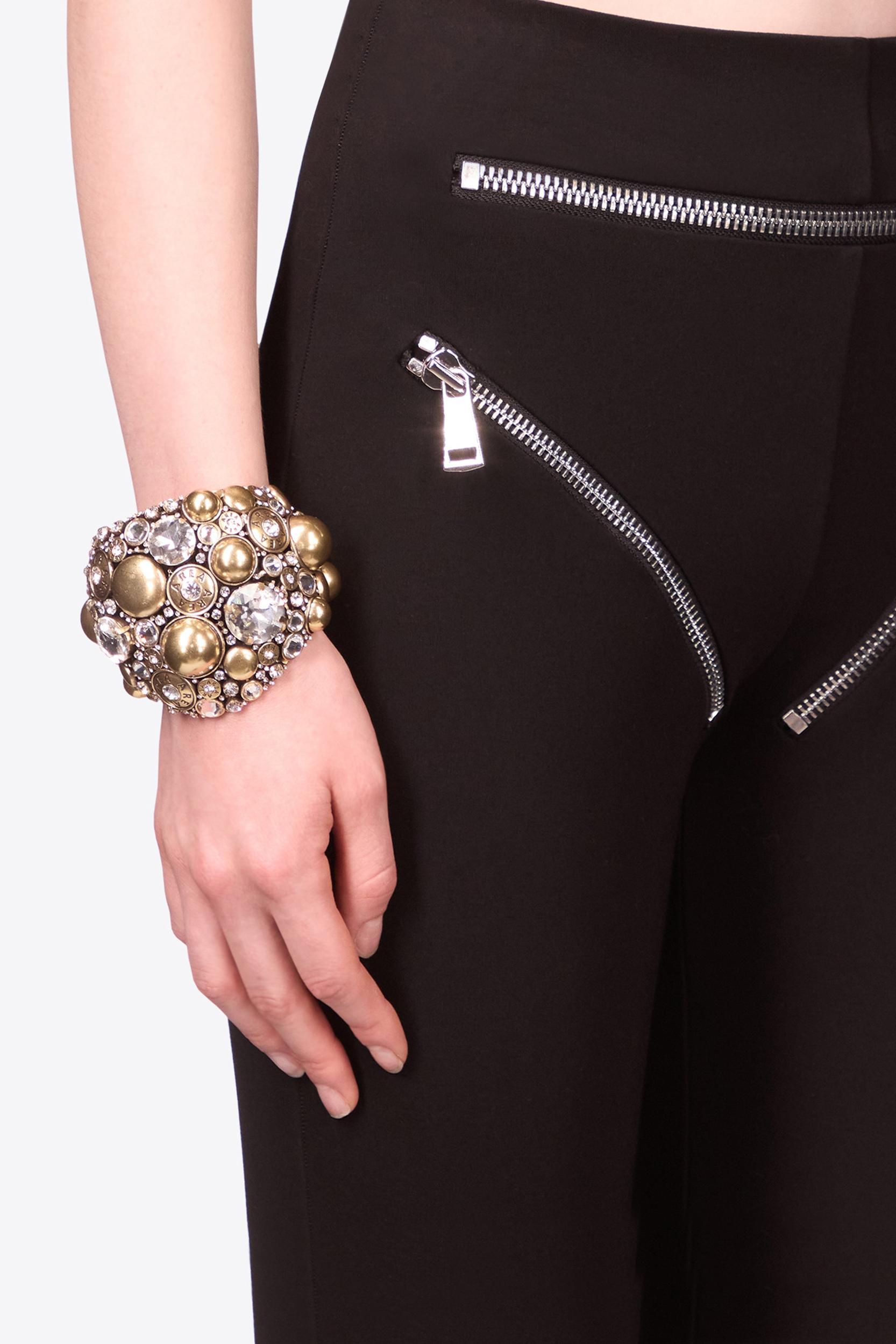 Crystal Button Cluster Cuff Bracelet Product Image