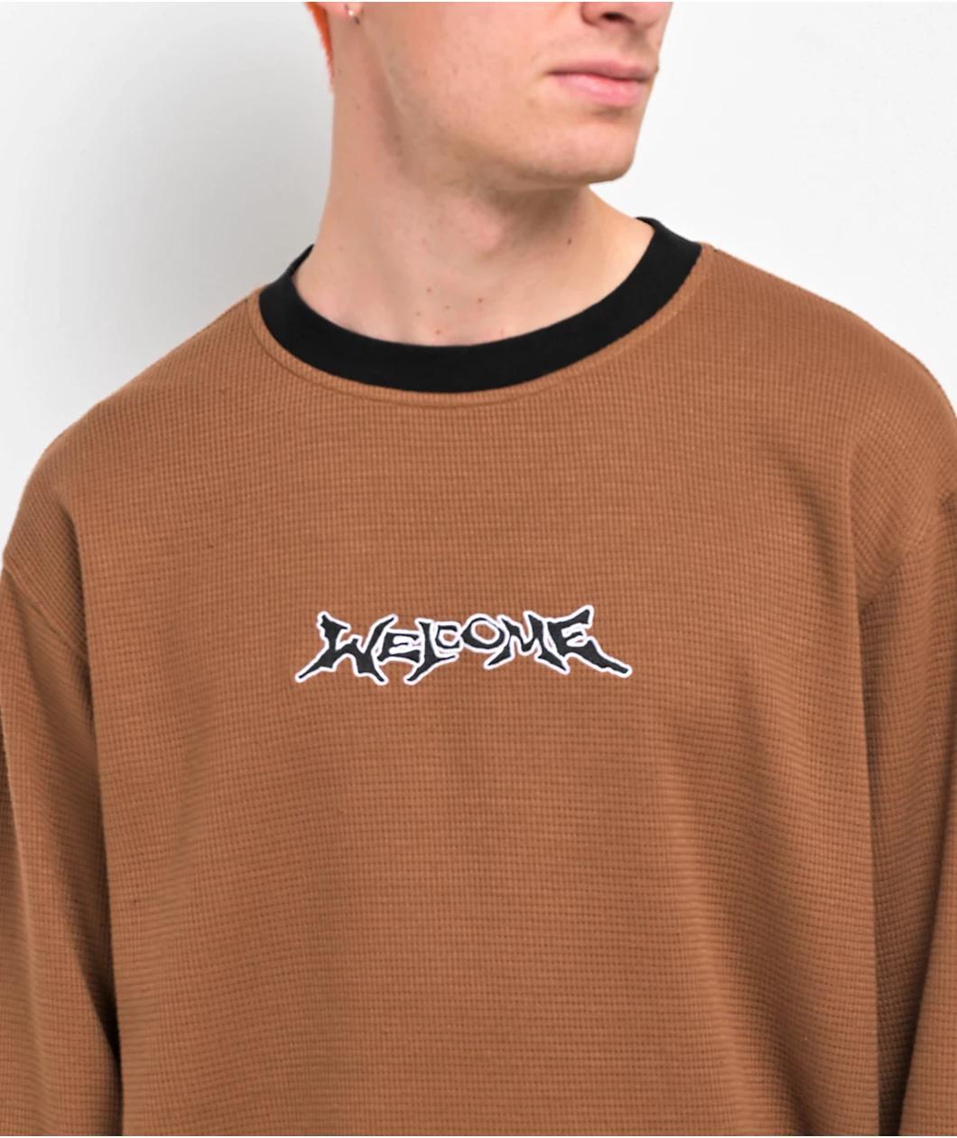 Welcome Breakdown Brown Long Sleeve Thermal T-Shirt Product Image