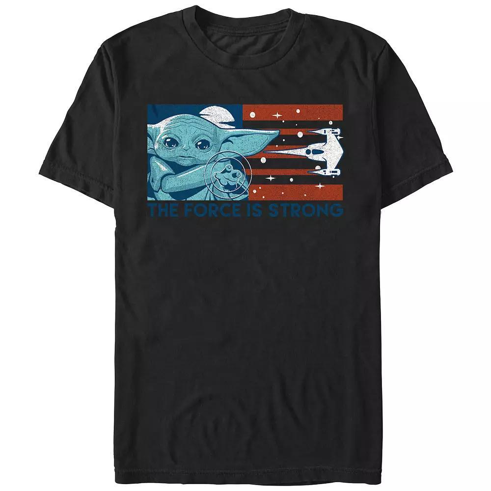 Men's The Mandalorian The Force Is Strong Americana Graphic Tee, Size: Medium, Black Product Image