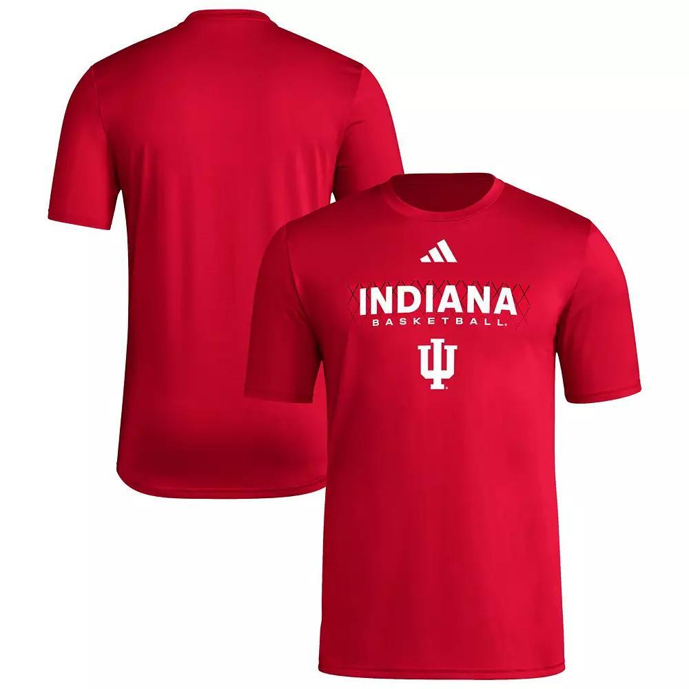 Men's adidas Crimson Indiana Hoosiers Locker On-Court In The Fade Pregame AEROREADY T-Shirt, Size: 2XL, Red Product Image