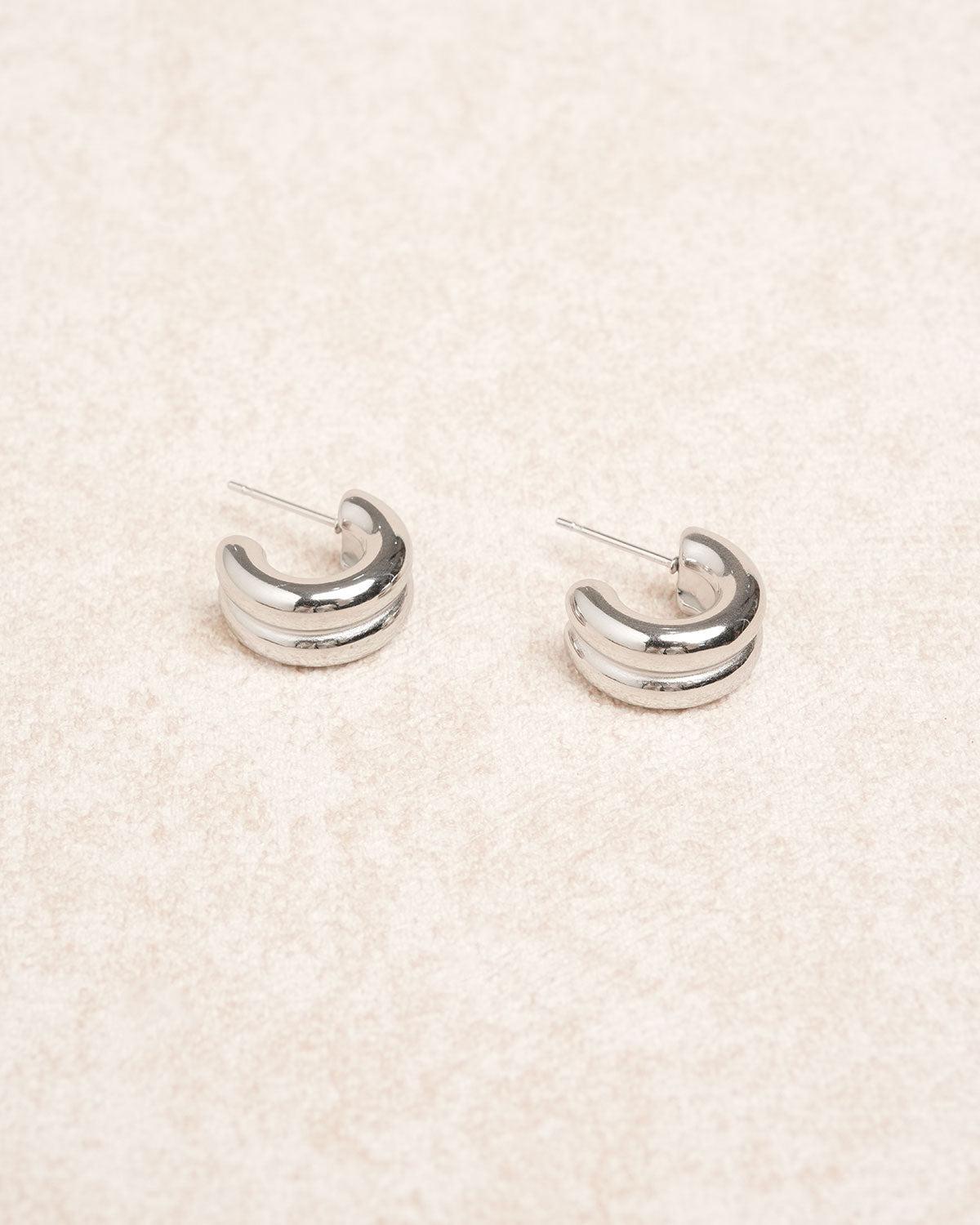 Silver Metal Earrings Product Image