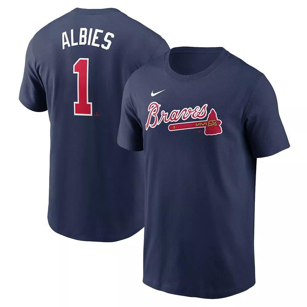 Men's Nike Ozzie Albies Navy Atlanta Braves Fuse Name & Number T-Shirt, Size: XL, Blue Product Image