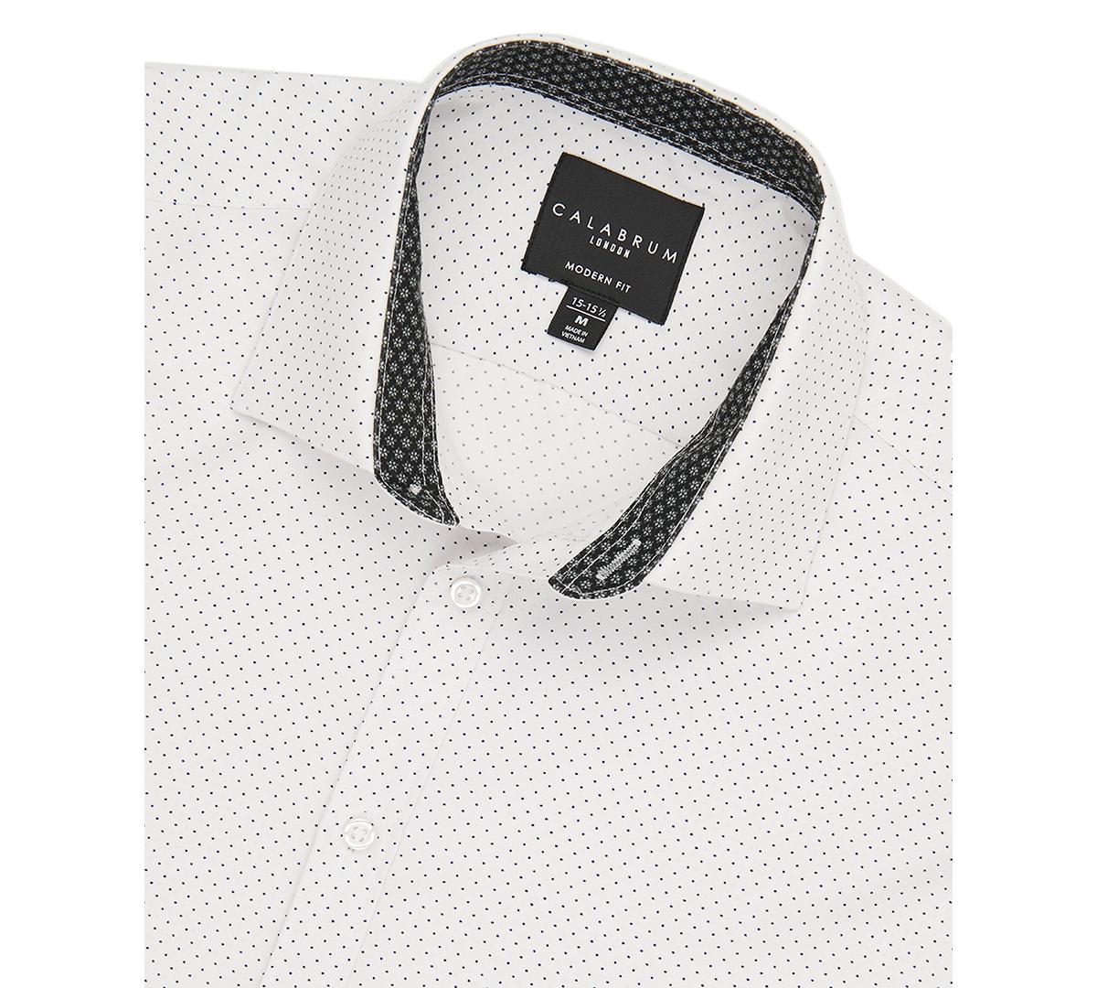 Mens Regular Fit Dot Print Wrinkle Free Performance Dress Shirt Product Image