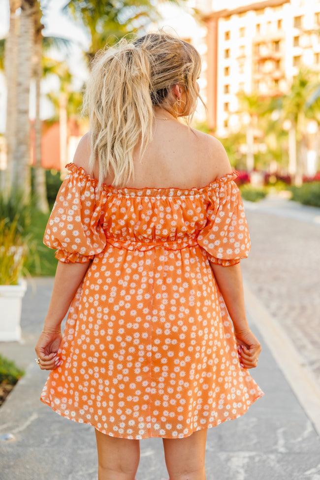 Golden Hour Gulf Orange Floral Dress FINAL SALE Product Image