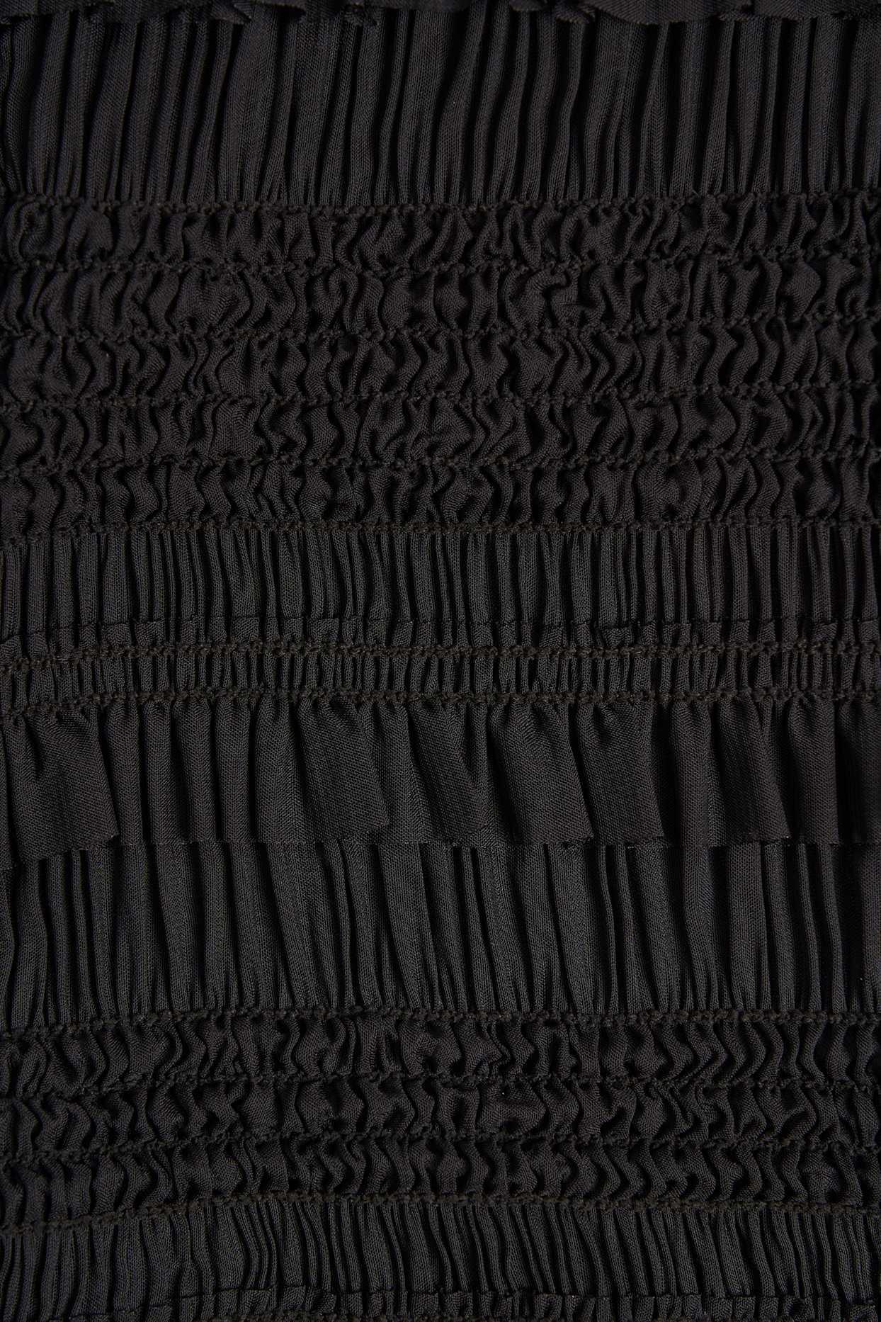 Ruffled Tie-Front Crop Top in Black Product Image