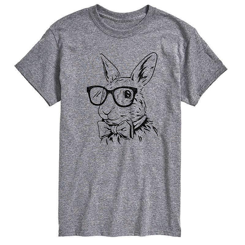 Men's Bunny Bow Tie Graphic Tee, Size: Small, Yellow Product Image