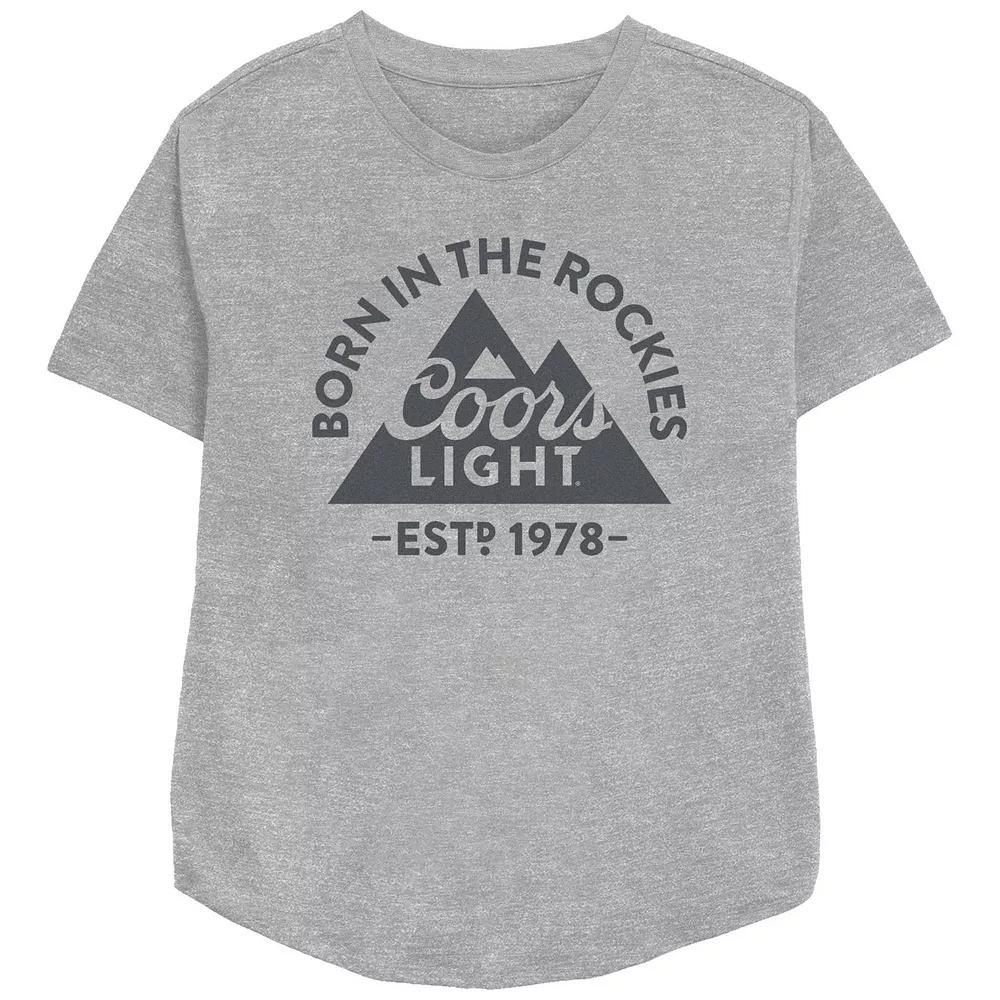Women's Coors Light Born In The Rockies Graphic Tee, Size: Medium, Grey Gray Product Image